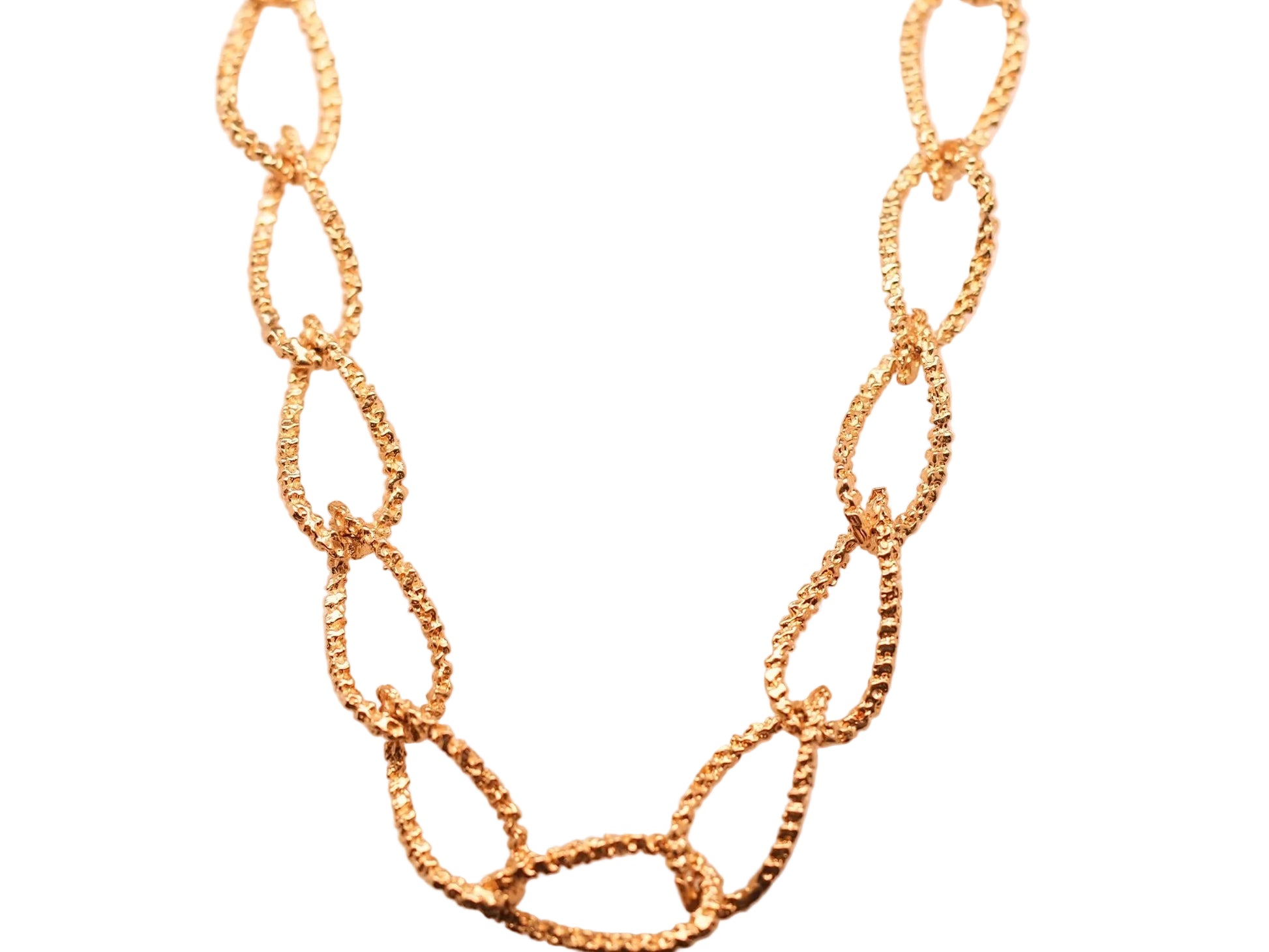 Estate 1960s Textured 14K Yellow Gold Long Chain - VHK#187b