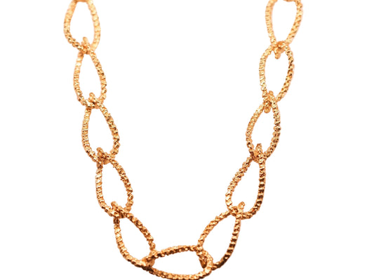 Estate 1960s Textured 14K Yellow Gold Long Chain - VHK#187b