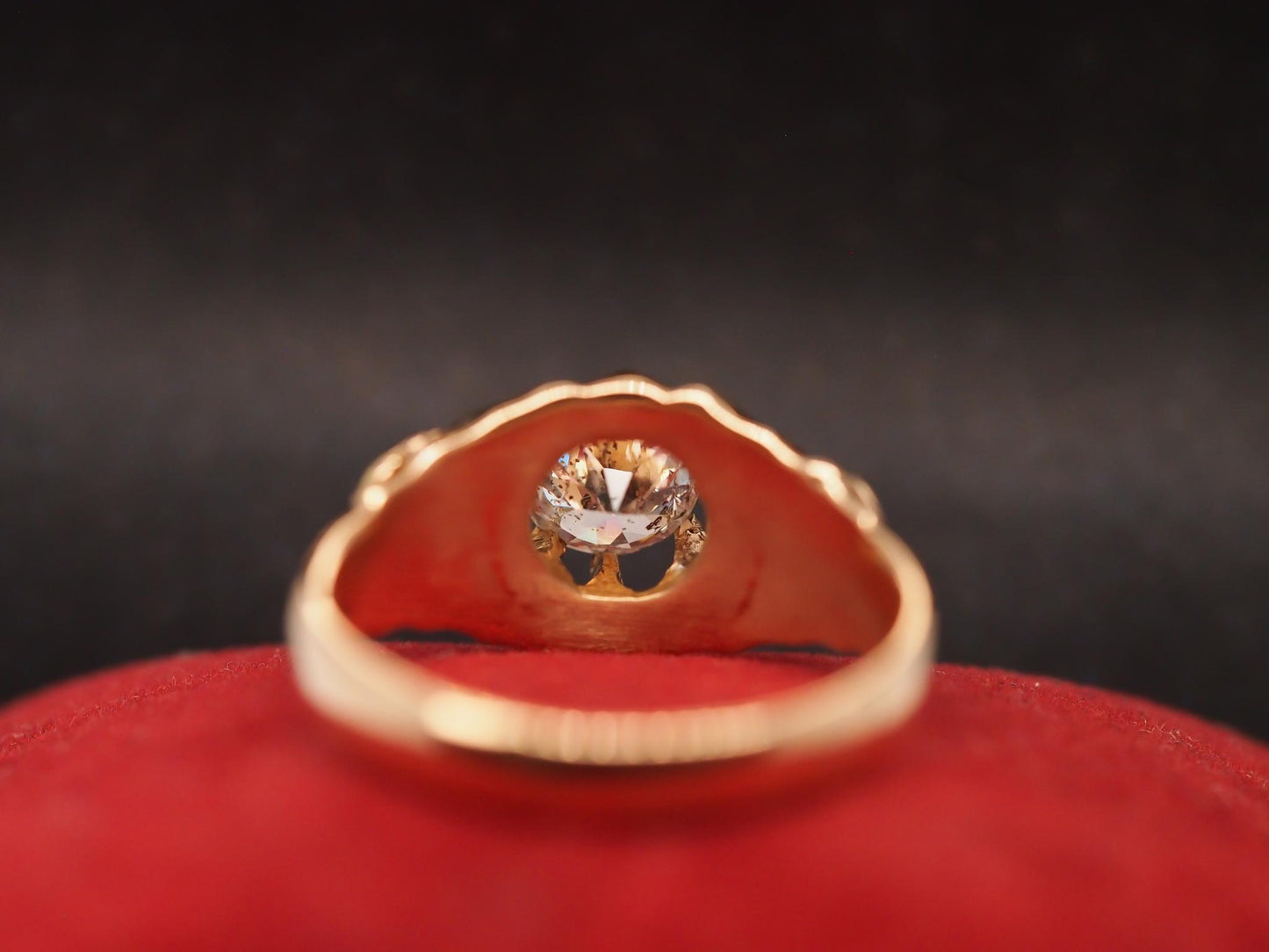Estate 1.25ct Old European Cut Diamond in 10K  Gold Two Tone Ring - VHK#305b