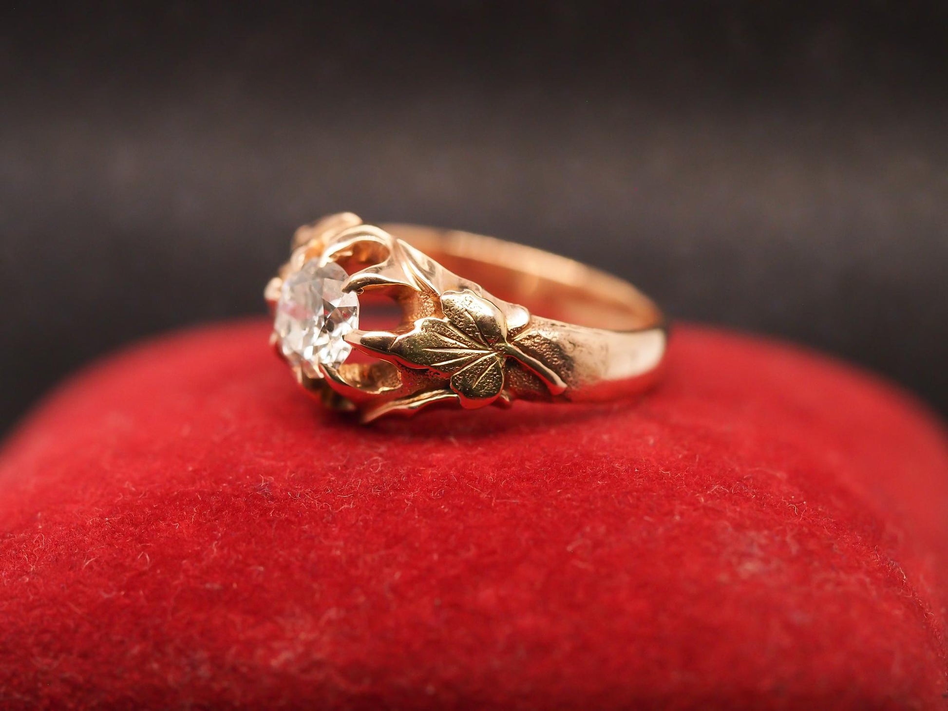 Estate 1.25ct Old European Cut Diamond in 10K  Gold Two Tone Ring - VHK#305b