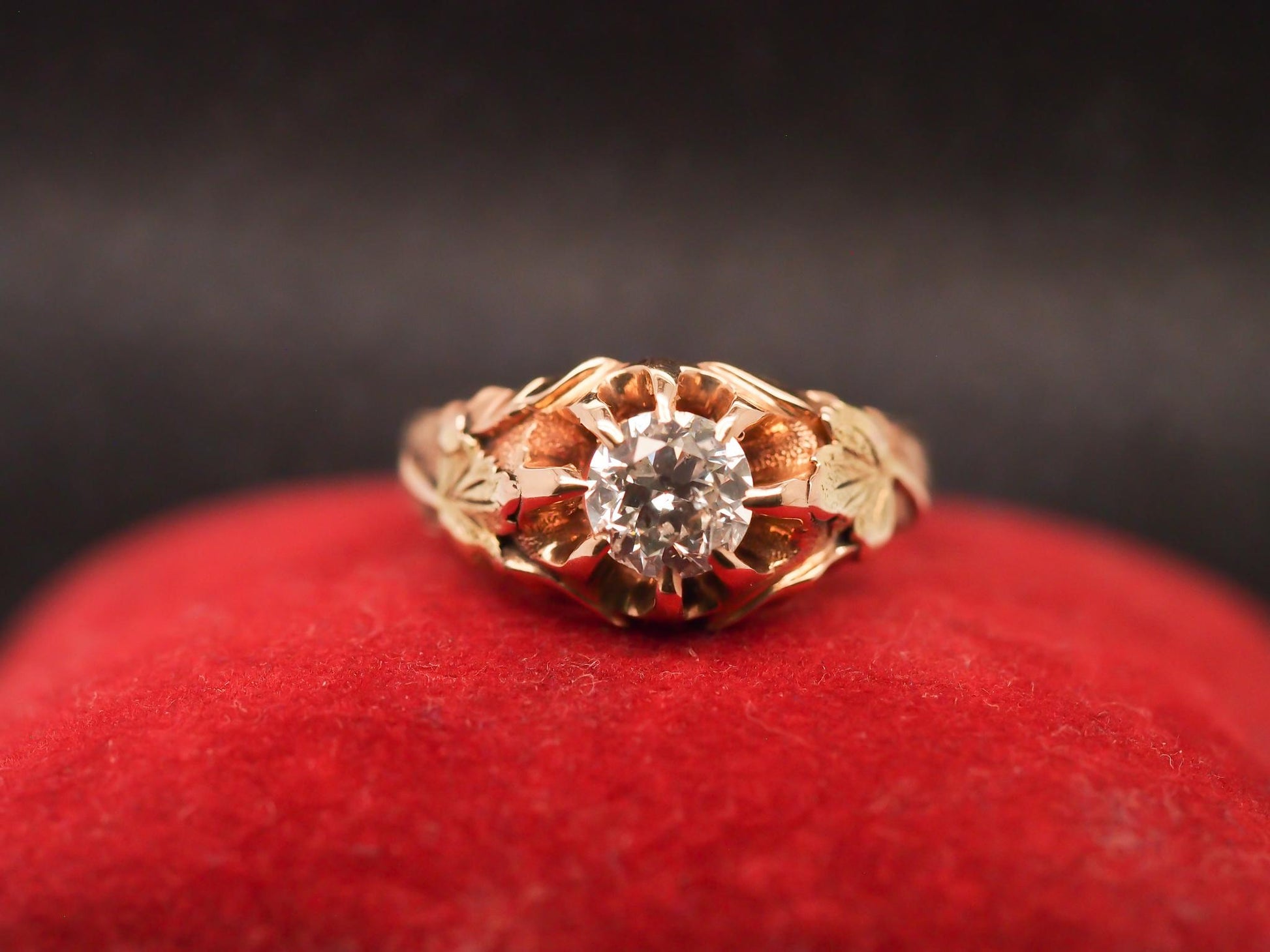 Estate 1.25ct Old European Cut Diamond in 10K  Gold Two Tone Ring - VHK#305b