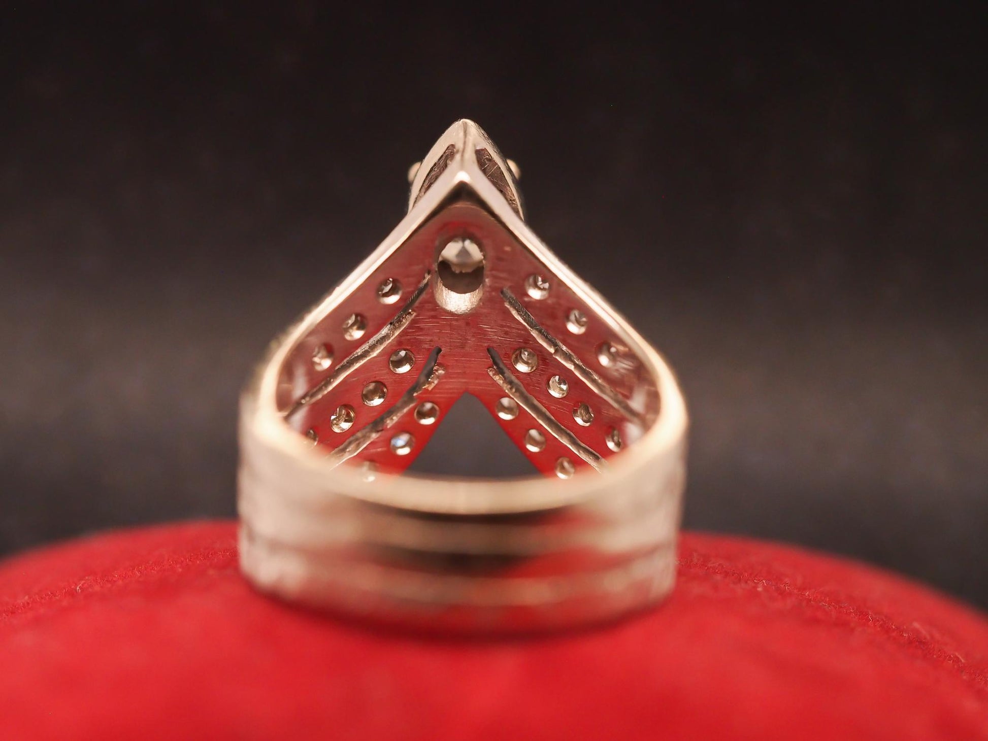 Estate 14K White Gold Diamond Ring Triple Band - VHK#356A