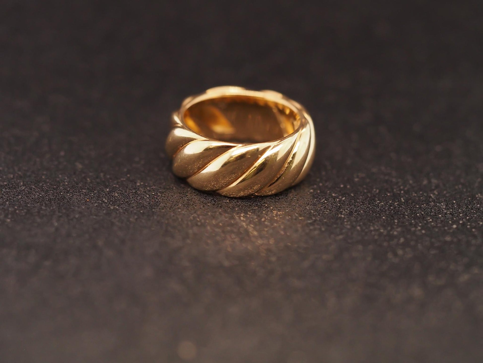 Estate David Yurman 18K Yellow Gold Sculpted Cable Ring - VHK#338a