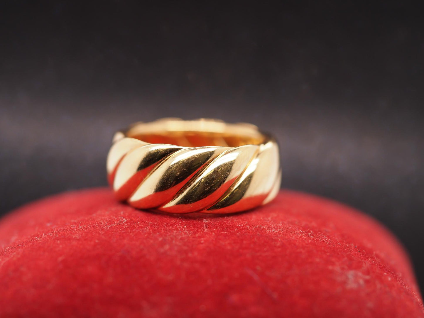 Estate David Yurman 18K Yellow Gold Sculpted Cable Ring - VHK#338a