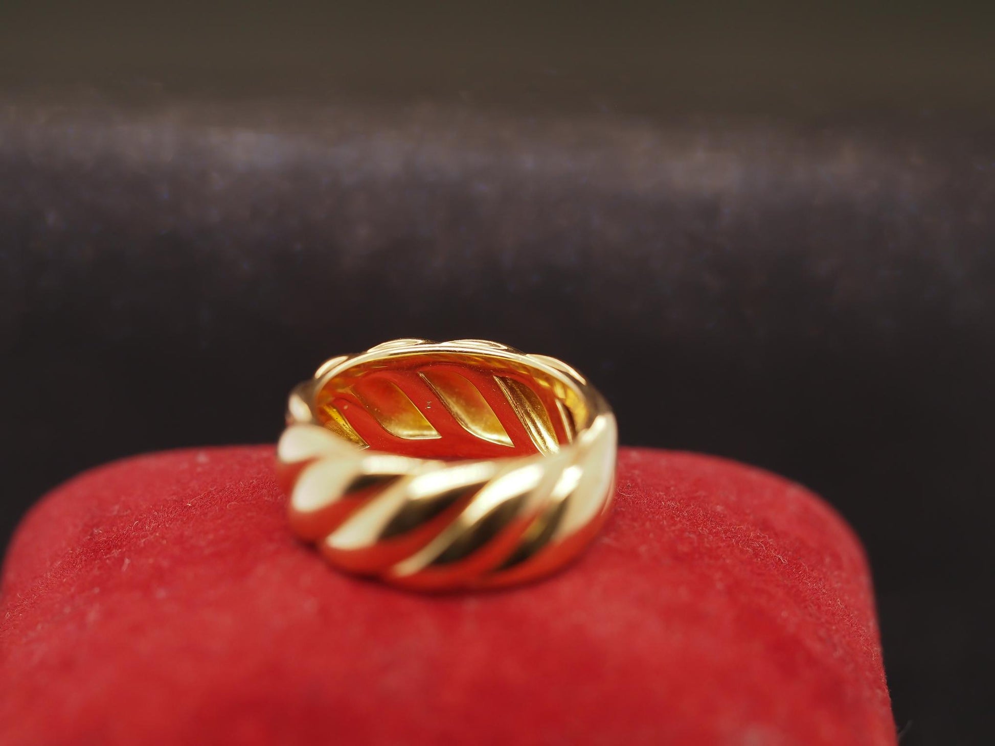 Estate David Yurman 18K Yellow Gold Sculpted Cable Ring - VHK#338a