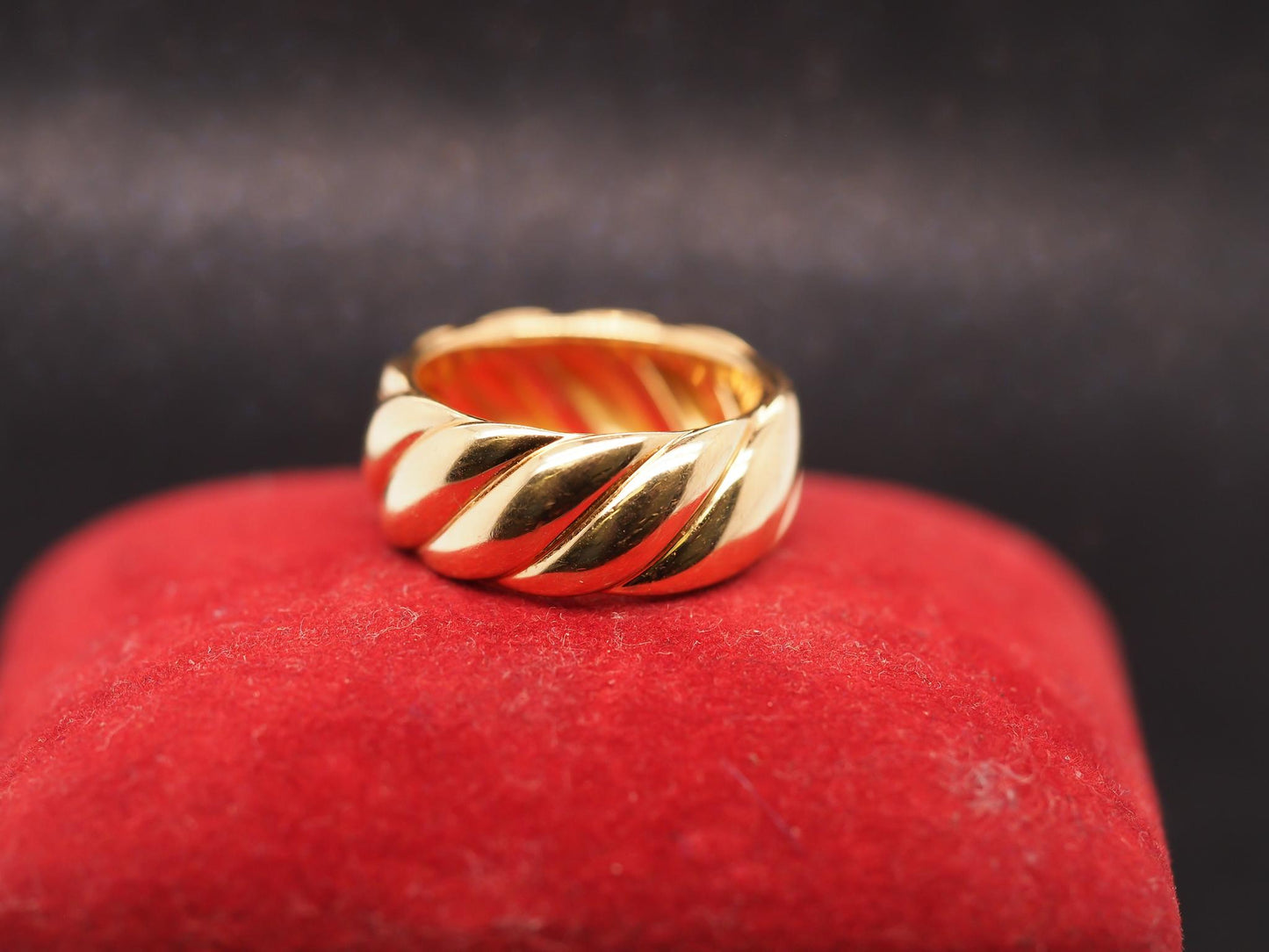 Estate David Yurman 18K Yellow Gold Sculpted Cable Ring - VHK#338a
