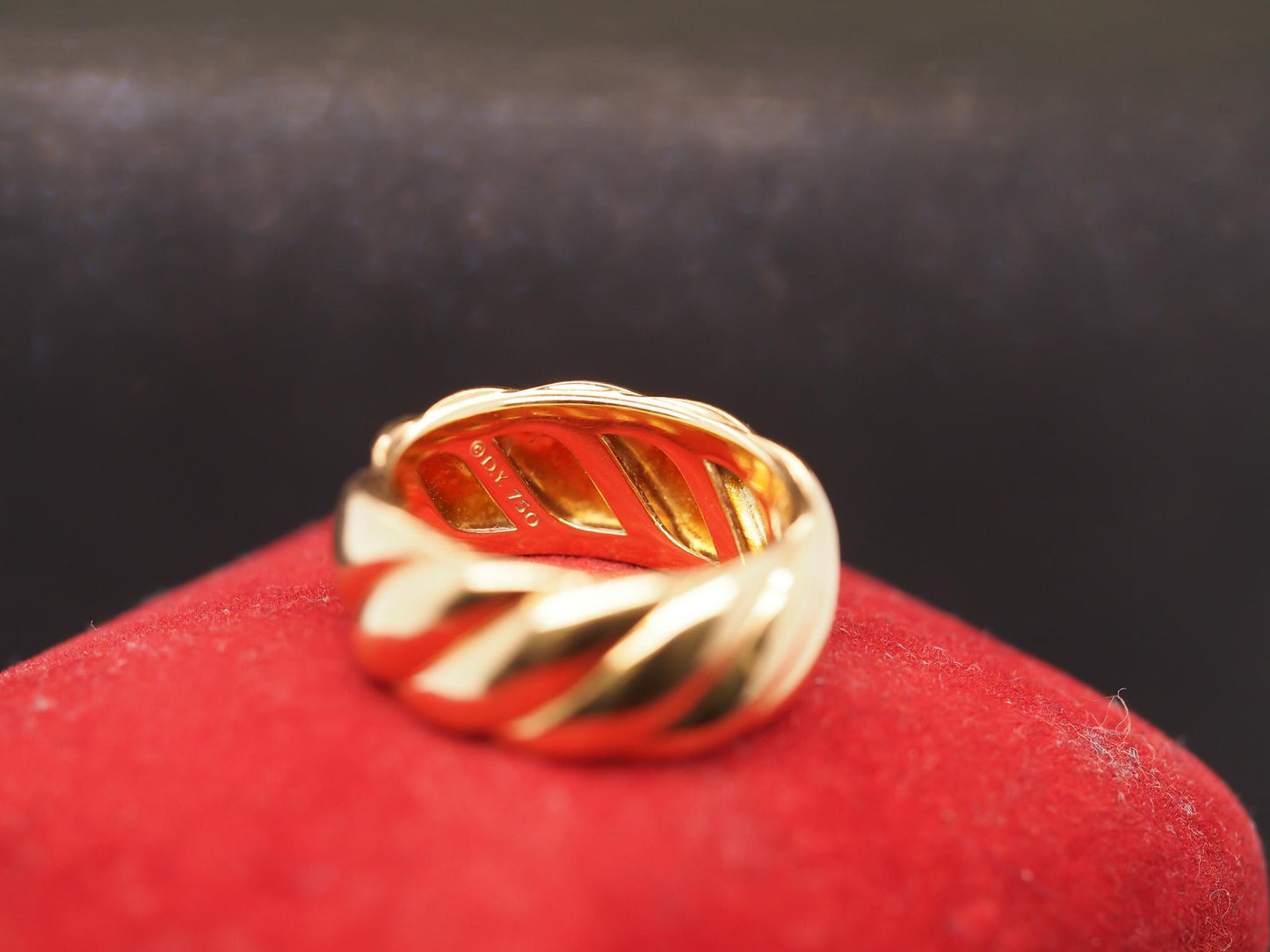 Estate David Yurman 18K Yellow Gold Sculpted Cable Ring - VHK#338a