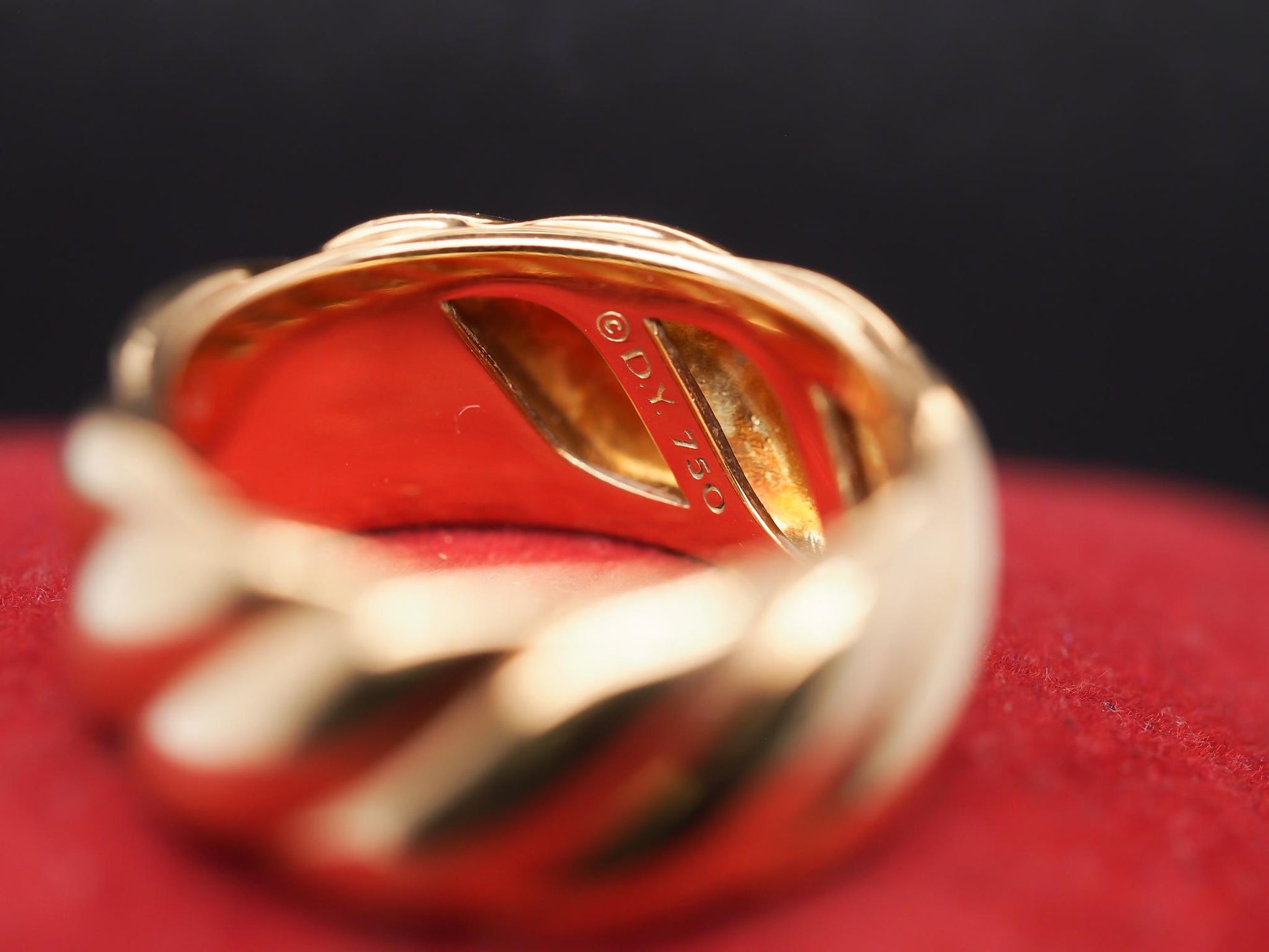 Estate David Yurman 18K Yellow Gold Sculpted Cable Ring - VHK#338a