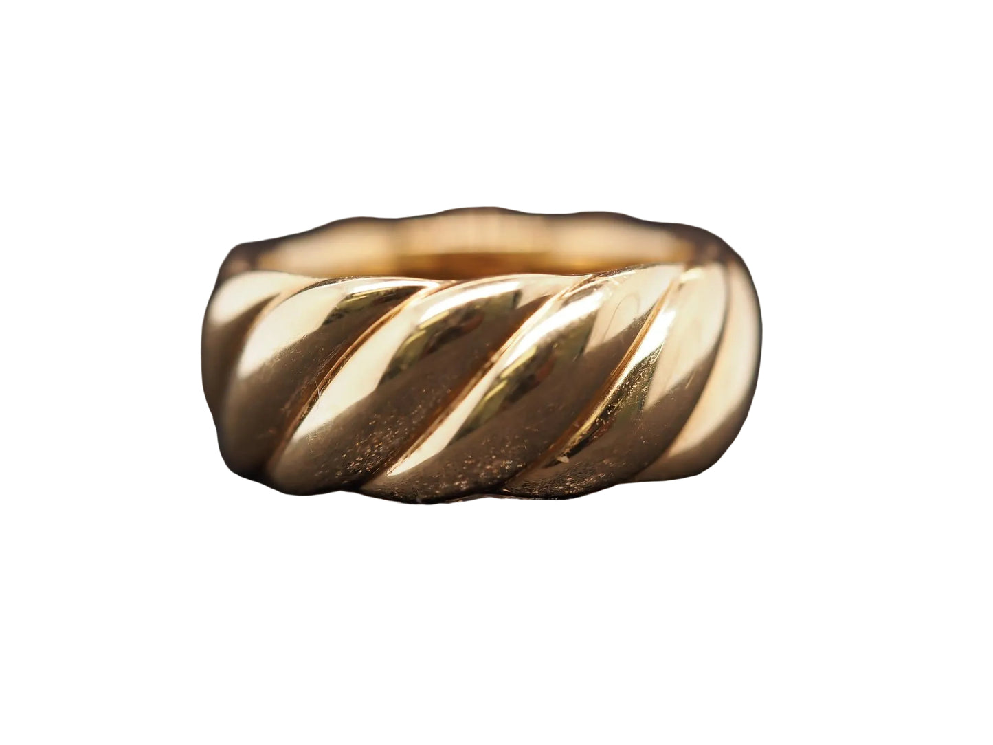 Estate David Yurman 18K Yellow Gold Sculpted Cable Ring - VHK#338a
