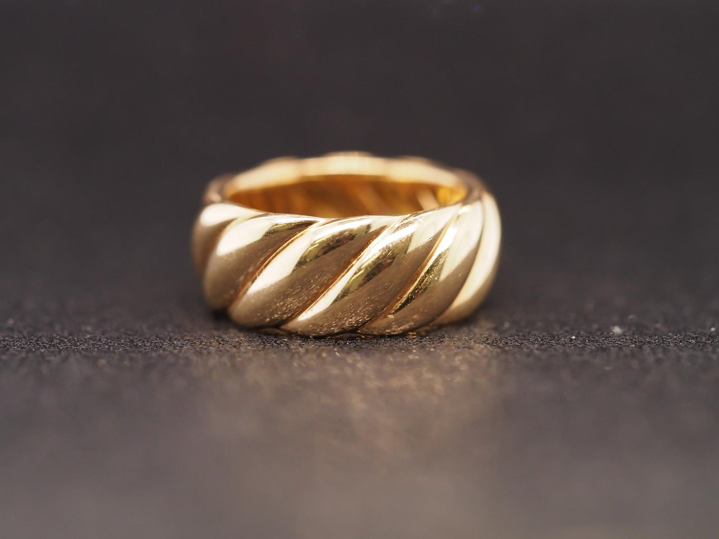 Estate David Yurman 18K Yellow Gold Sculpted Cable Ring - VHK#338a
