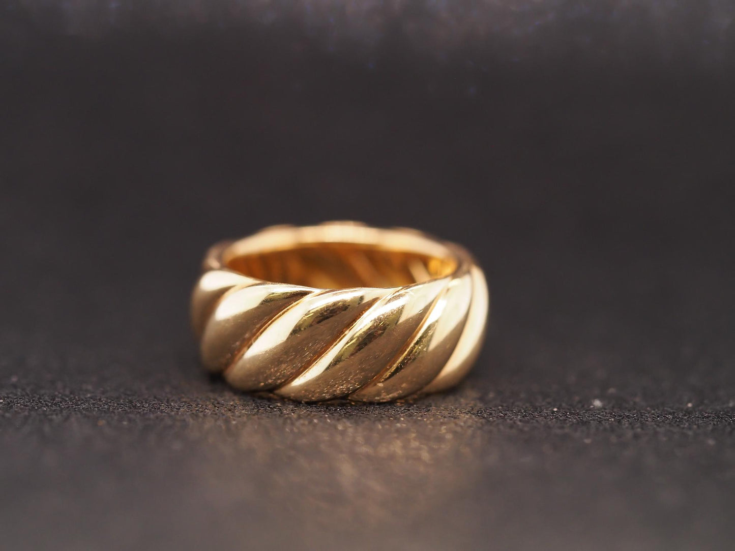 Estate David Yurman 18K Yellow Gold Sculpted Cable Ring - VHK#338a