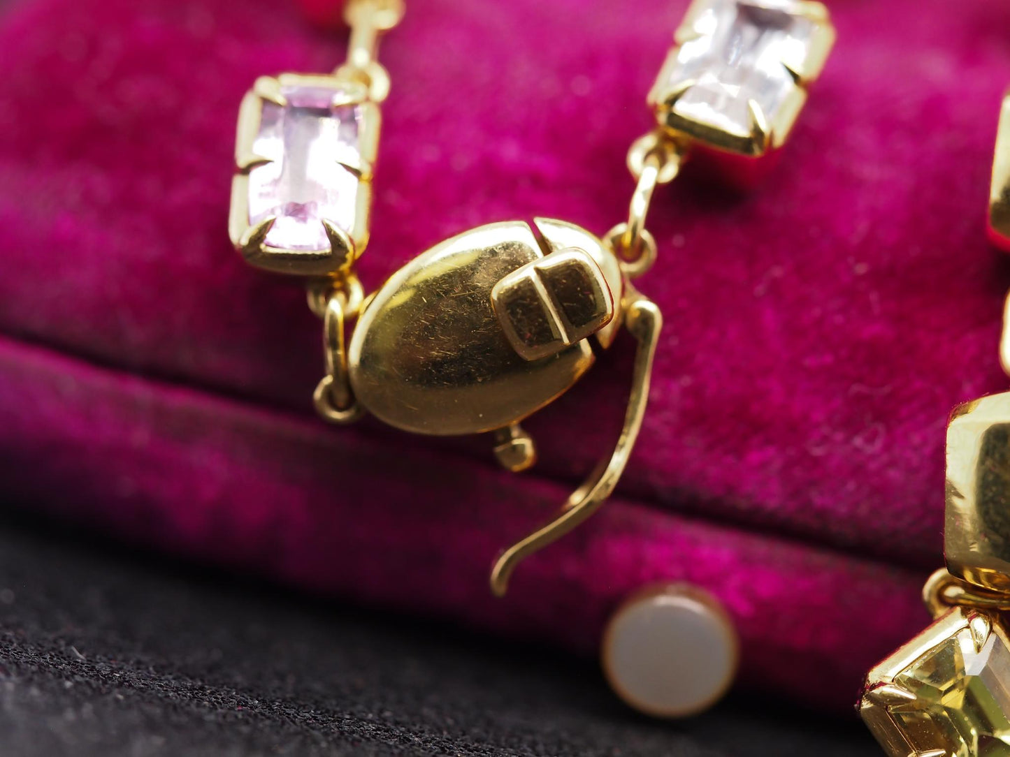 Estate 18K Yellow Gold Multicolor 40ct Unheated Sapphire Necklace - VHK#343a