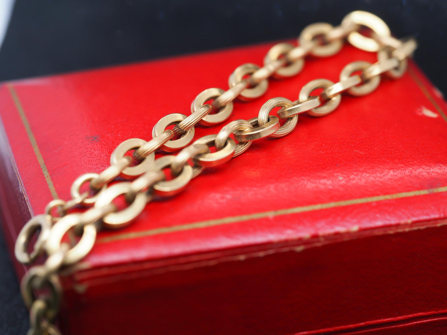 Estate Vintage 18K Yellow Gold Link Bracelet - VHK#335