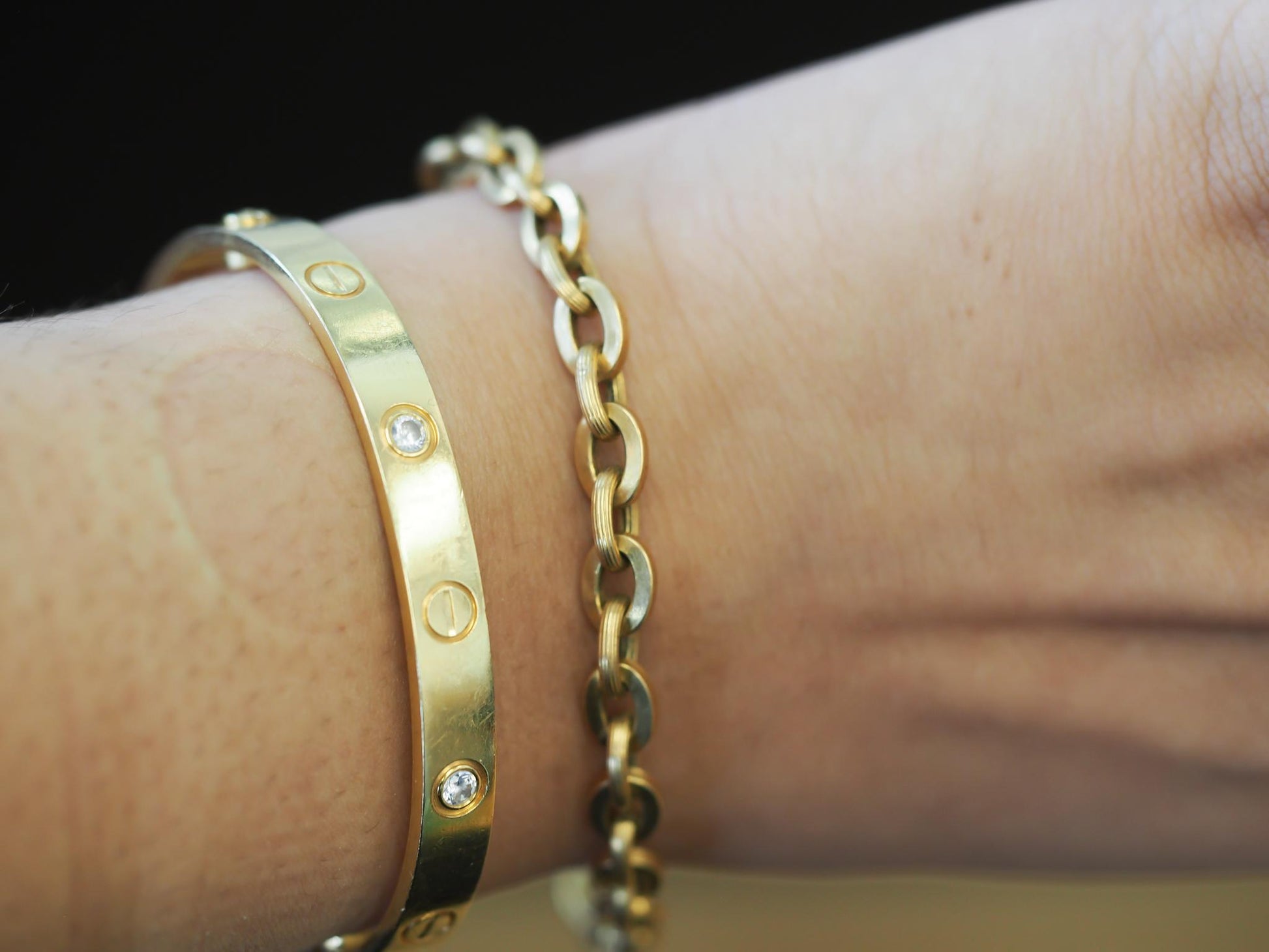 Estate Vintage 18K Yellow Gold Link Bracelet - VHK#335