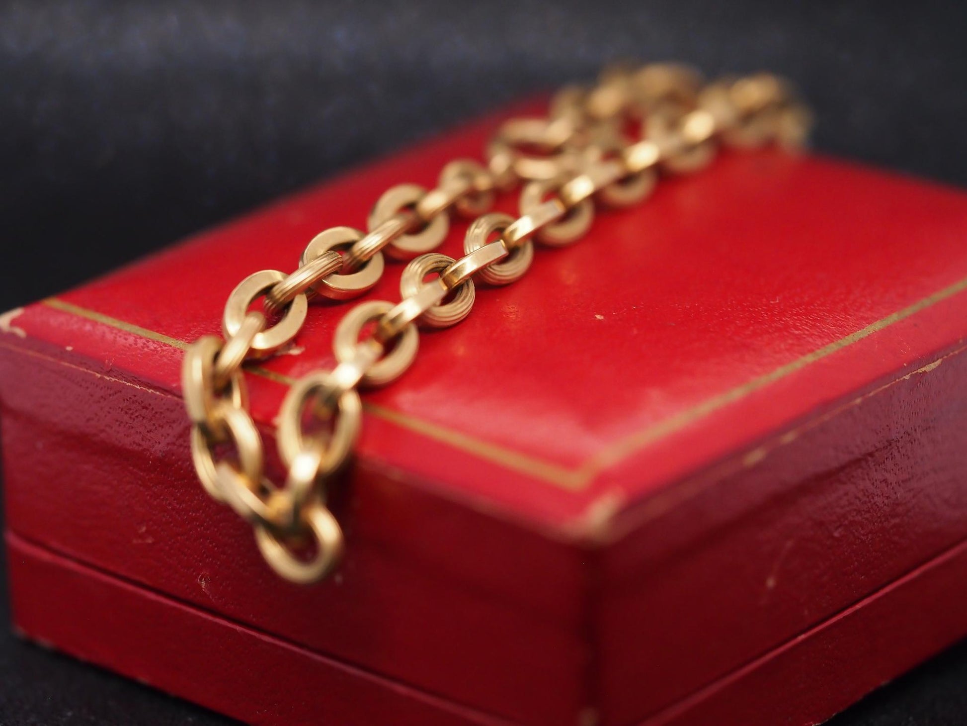 Estate Vintage 18K Yellow Gold Link Bracelet - VHK#335