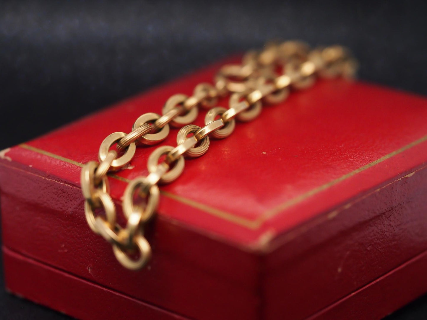 Estate Vintage 18K Yellow Gold Link Bracelet - VHK#335