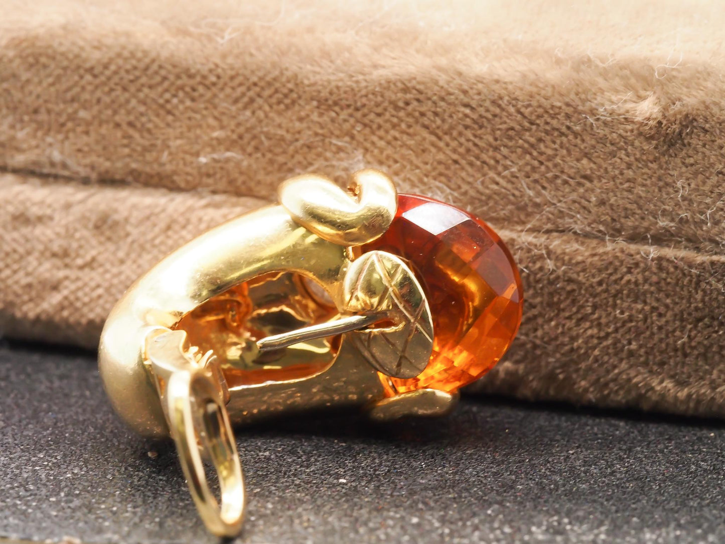 Estate 1970s 18K Yellow Gold Roberto Legnazzi Citrine Earrings - VHK#447A