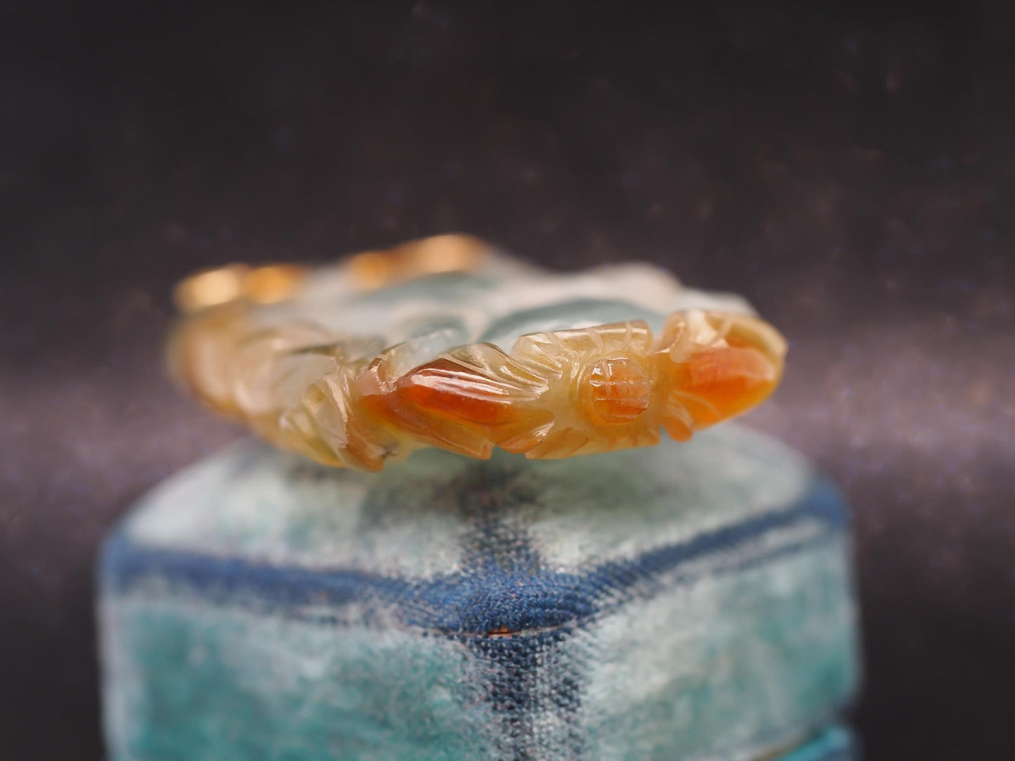 Estate Vintage 14K Gold Jade Sculpture Pendant - VHK#370C