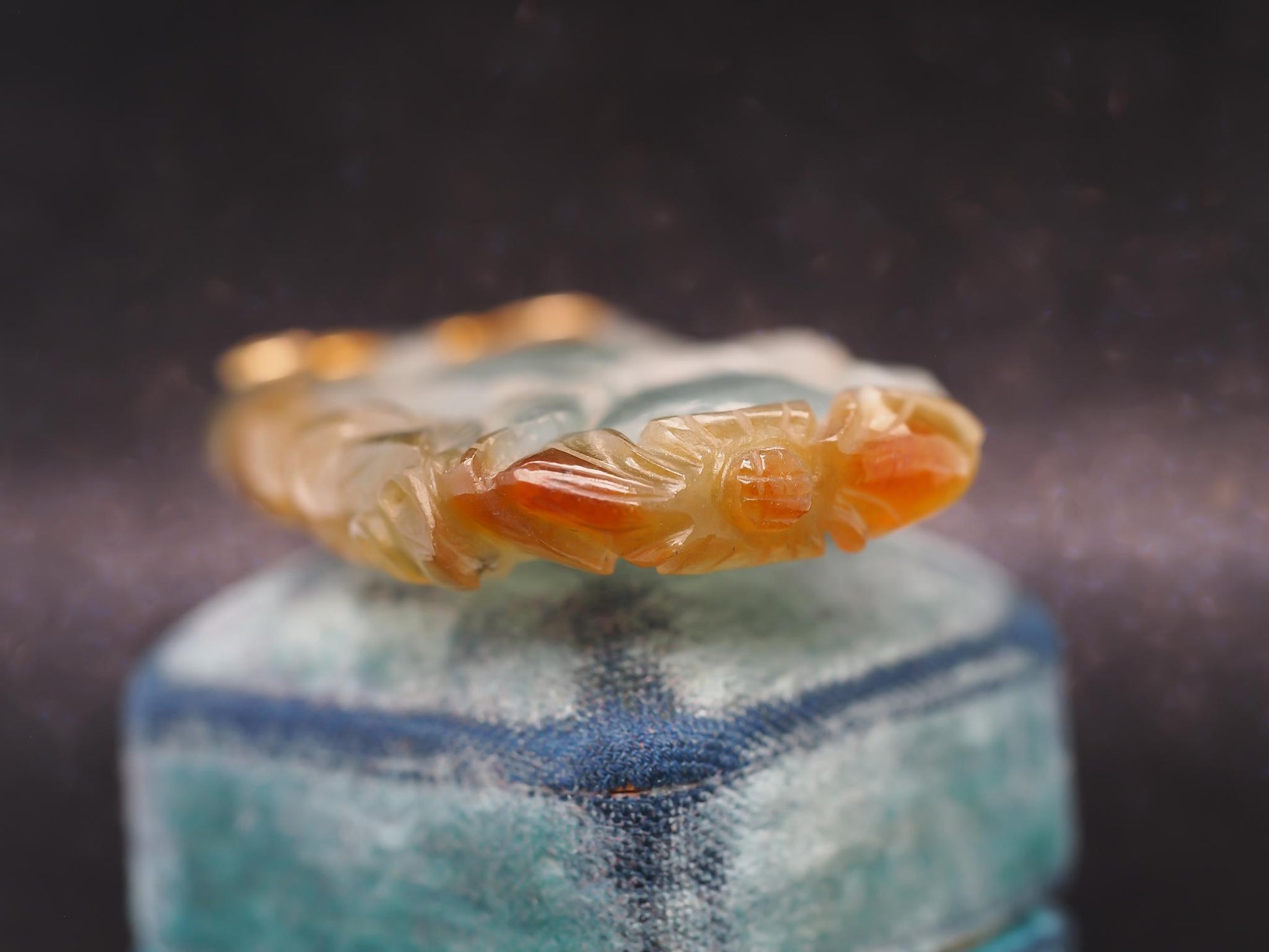 Estate Vintage 14K Gold Jade Sculpture Pendant - VHK#370C