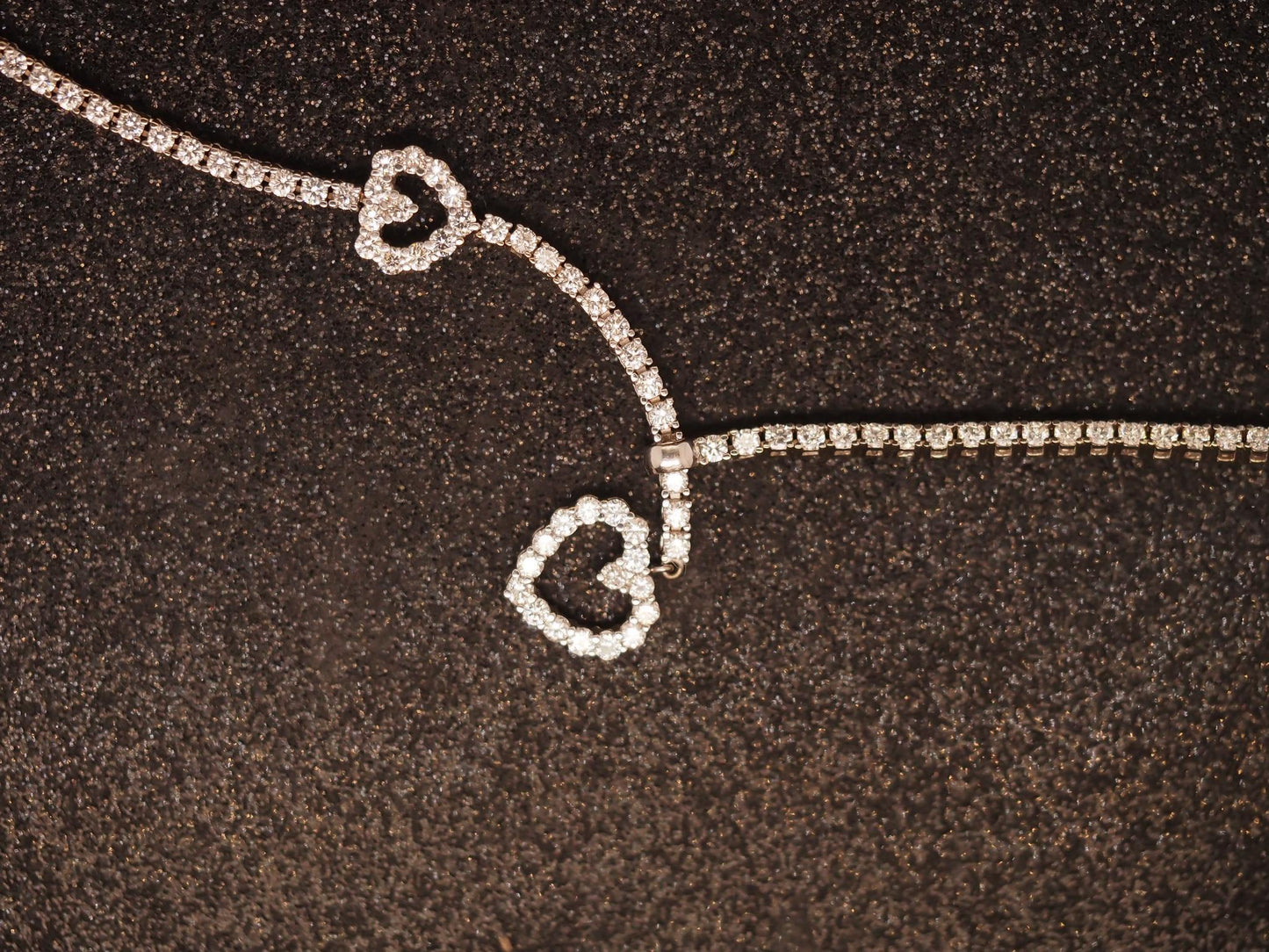 Estate 18K White Gold Diamond Heart Necklace - VHK#282a