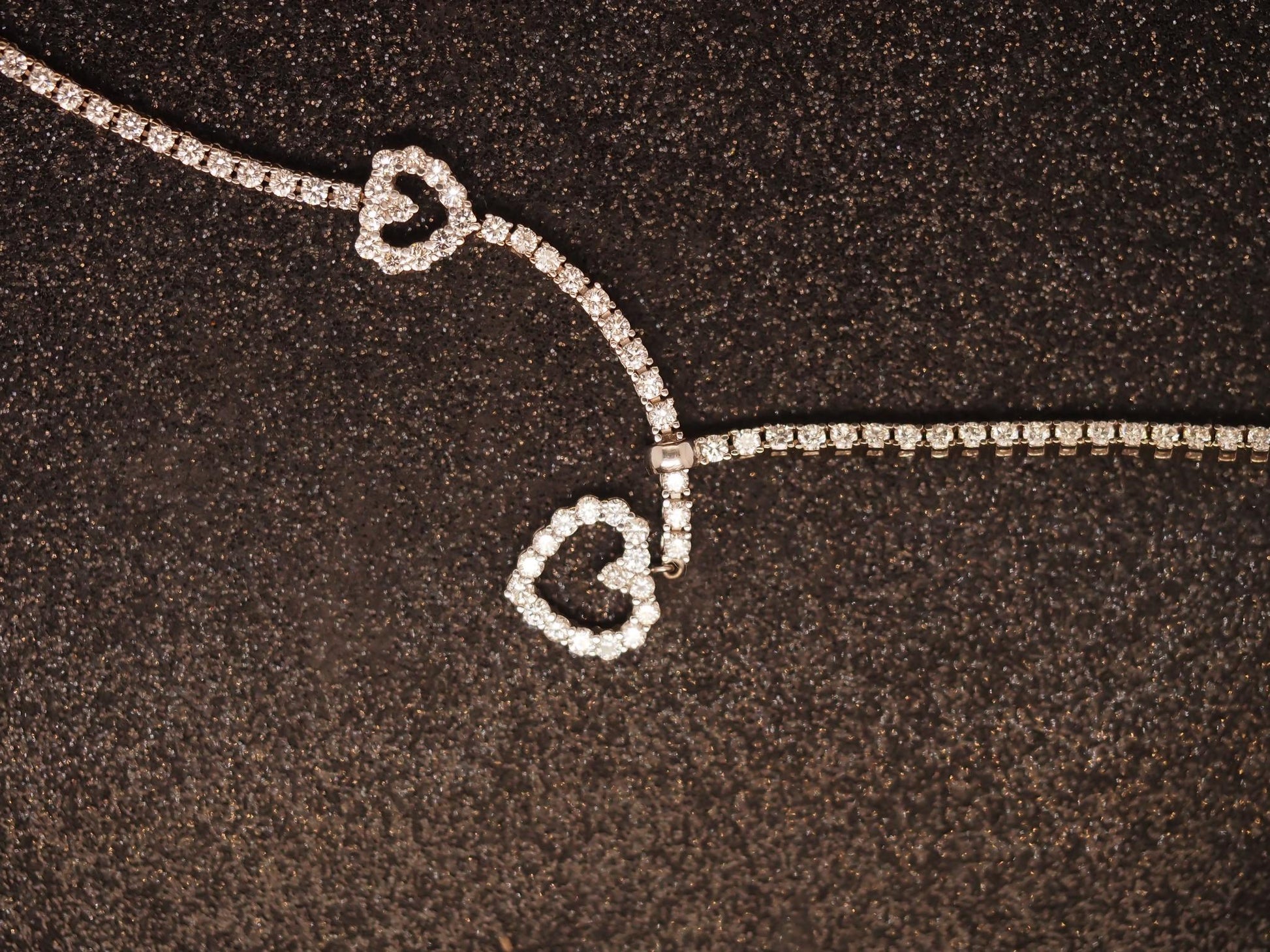 Estate 18K White Gold Diamond Heart Necklace - VHK#282a