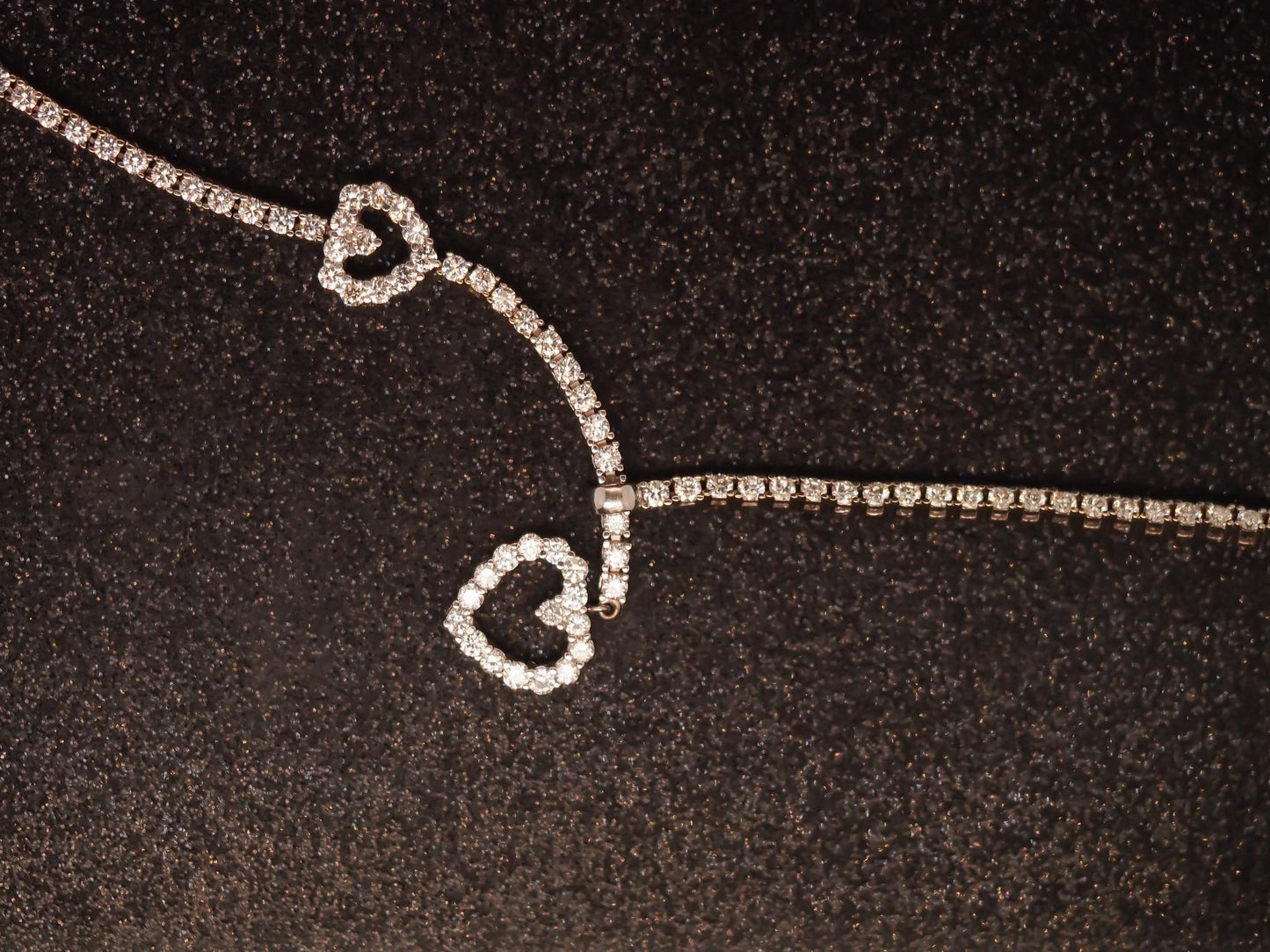 Estate 18K White Gold Diamond Heart Necklace - VHK#282a