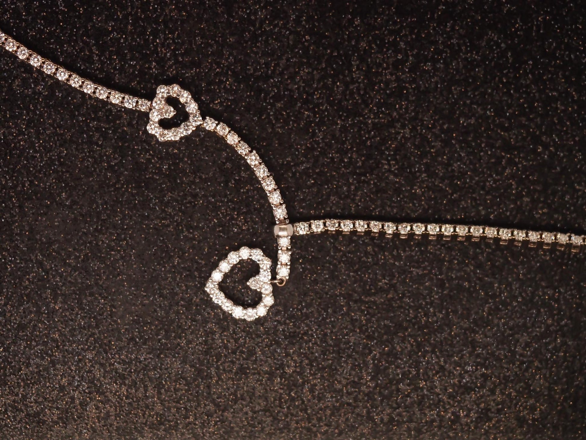 Estate 18K White Gold Diamond Heart Necklace - VHK#282a