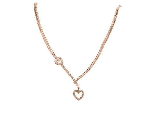 Estate 18K White Gold Diamond Heart Necklace - VHK#282a