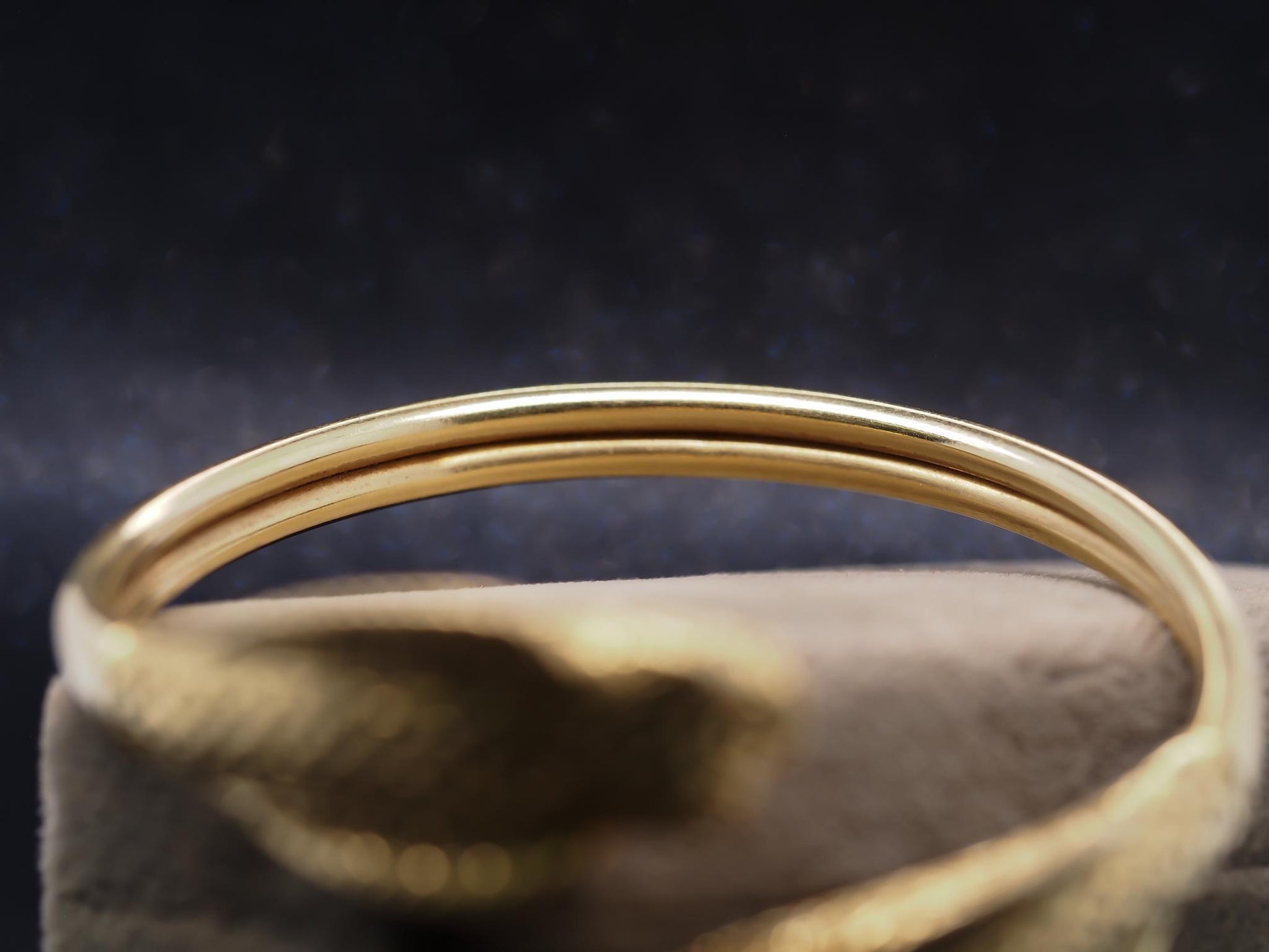 Estate Vintage Greek 18K Gold Double Cobra Bangle - VHK#530a