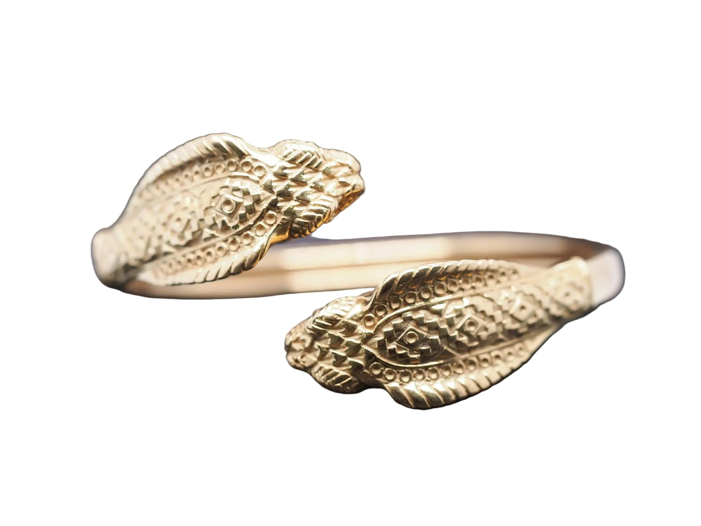 Estate Vintage Greek 18K Gold Double Cobra Bangle - VHK#530a