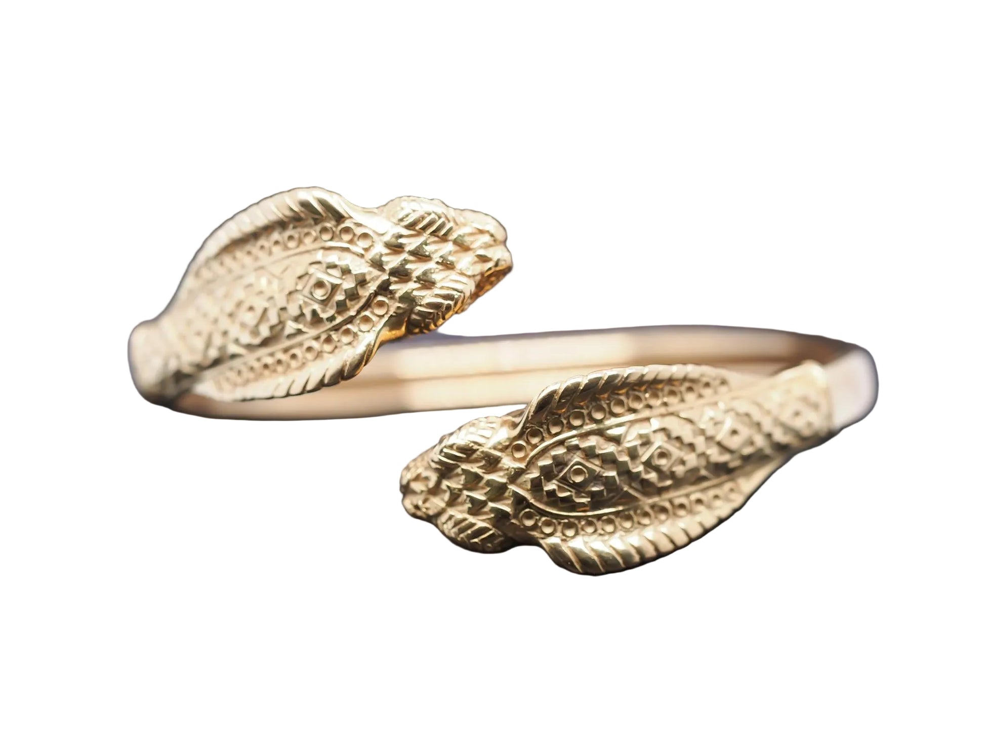 Estate Vintage Greek 18K Gold Double Cobra Bangle - VHK#530a