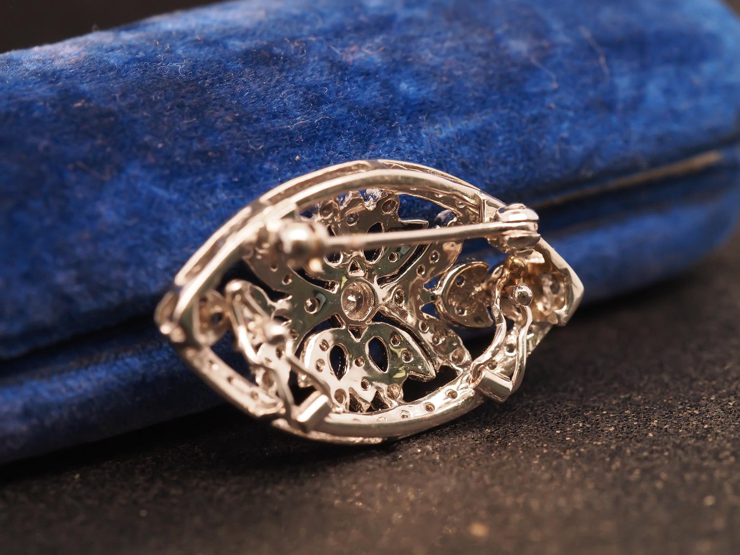 Estate 14K White Gold Diamond Brooch and Pendant - VHK#543a