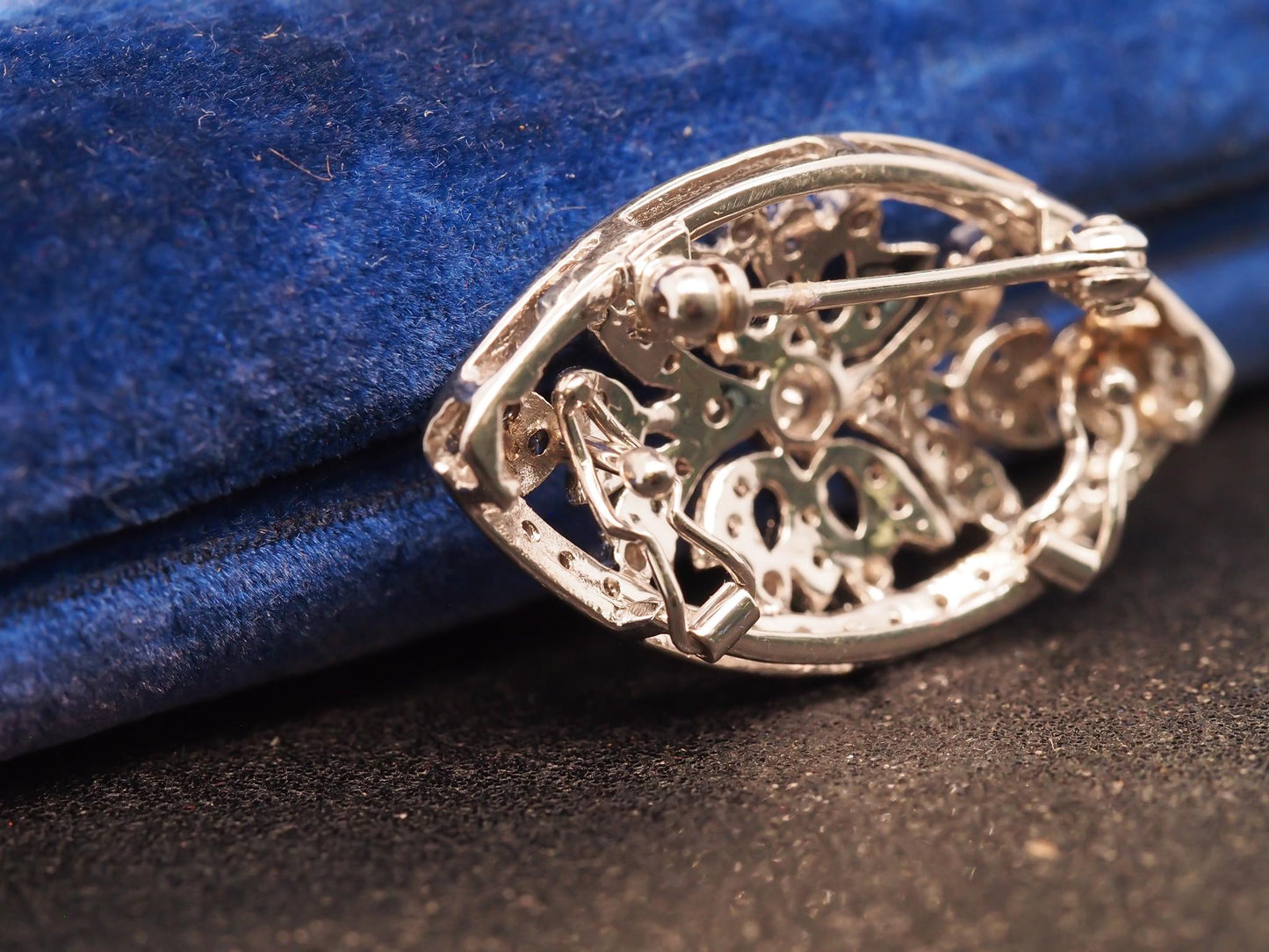 Estate 14K White Gold Diamond Brooch and Pendant - VHK#543a