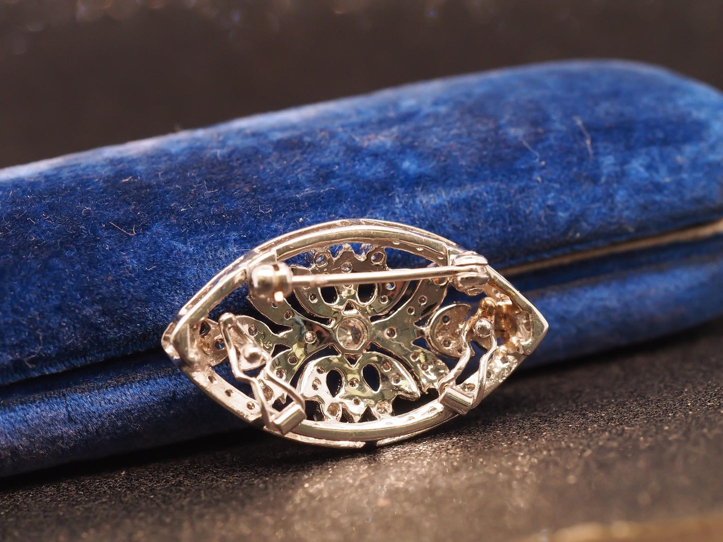 Estate 14K White Gold Diamond Brooch and Pendant - VHK#543a