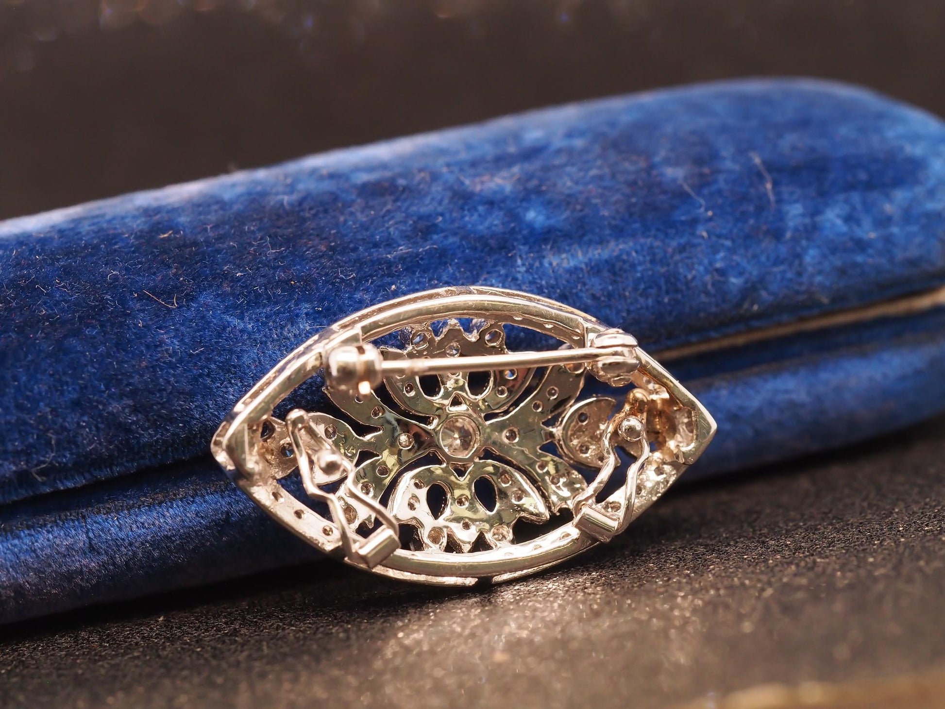 Estate 14K White Gold Diamond Brooch and Pendant - VHK#543a