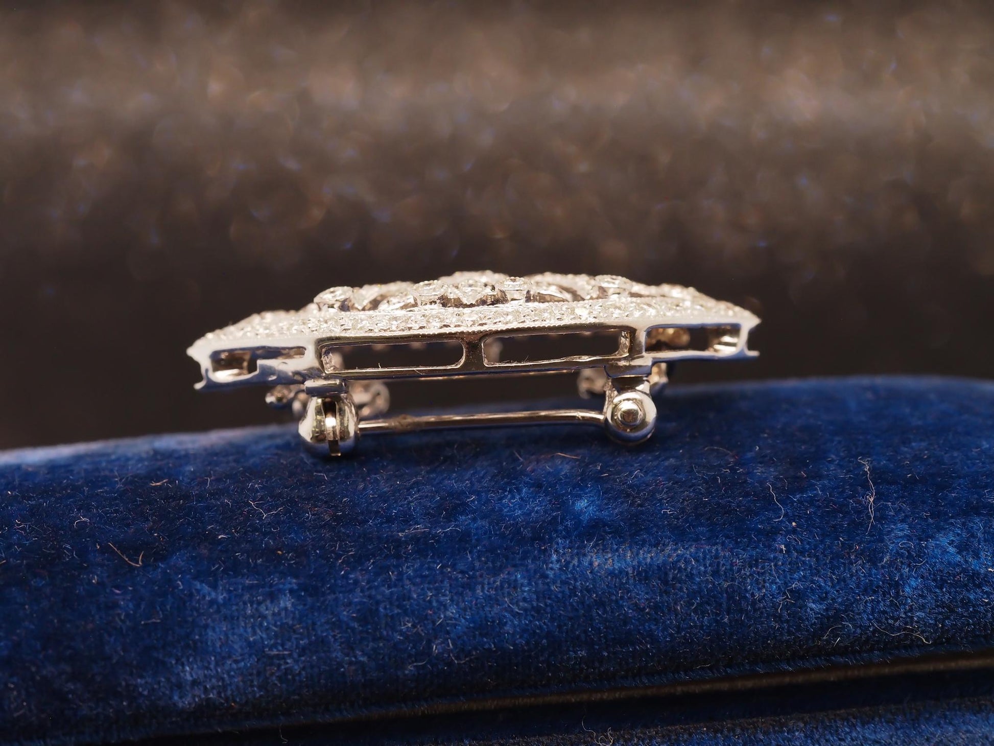 Estate 14K White Gold Diamond Brooch and Pendant - VHK#543a