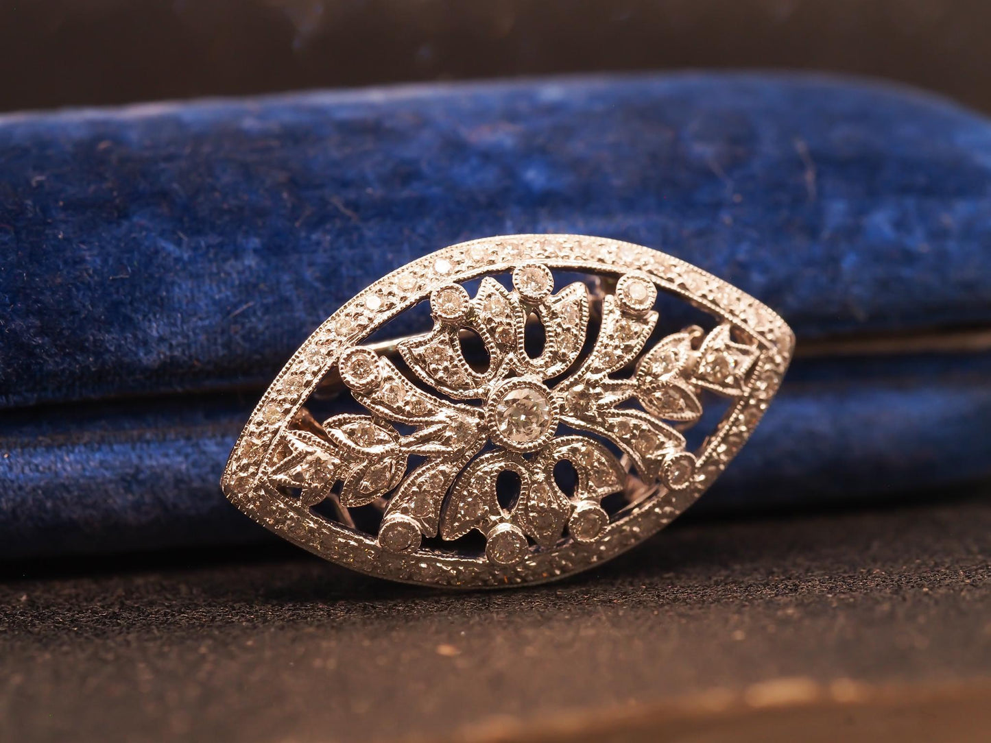 Estate 14K White Gold Diamond Brooch and Pendant - VHK#543a