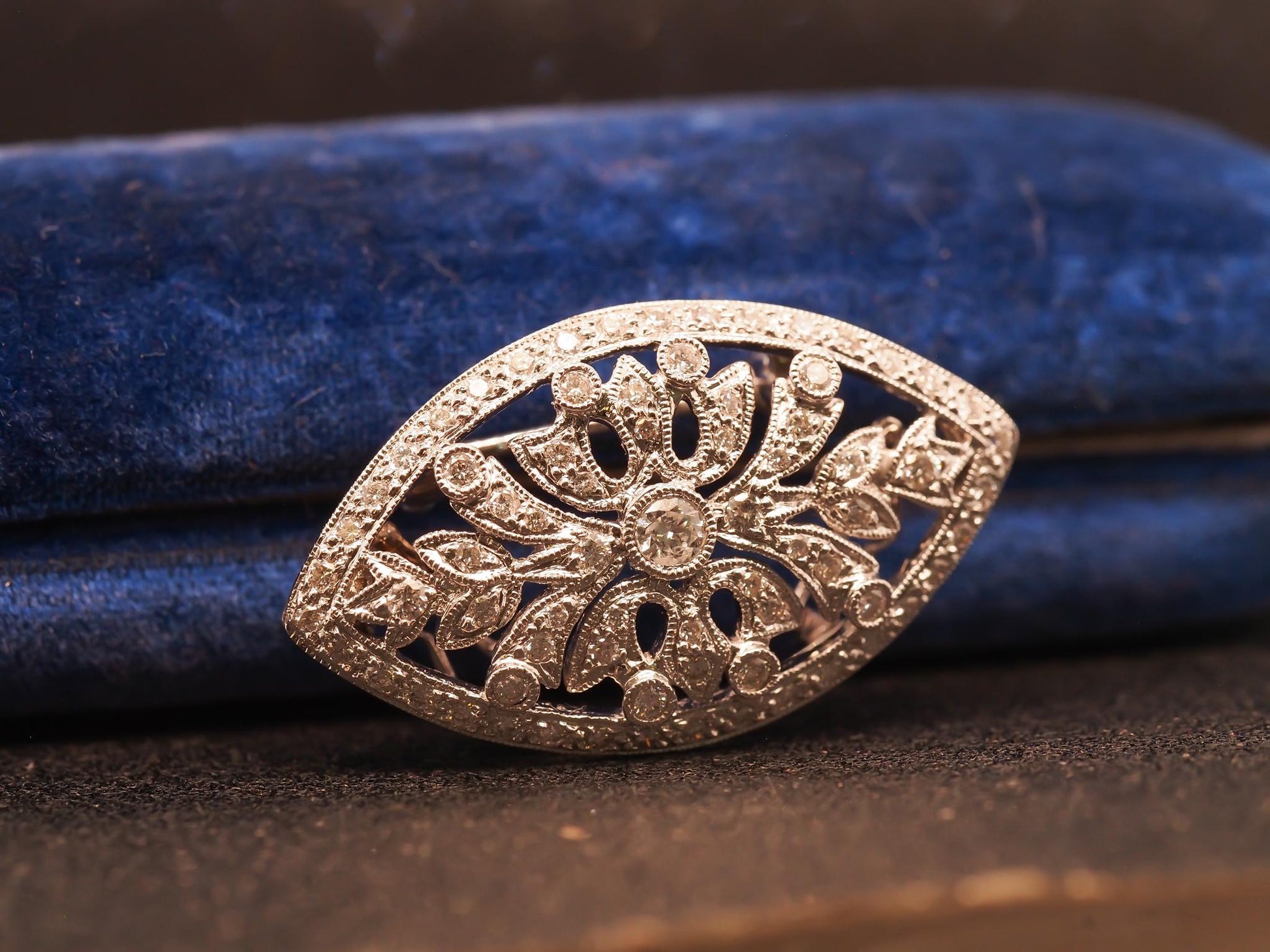Estate 14K White Gold Diamond Brooch and Pendant - VHK#543a