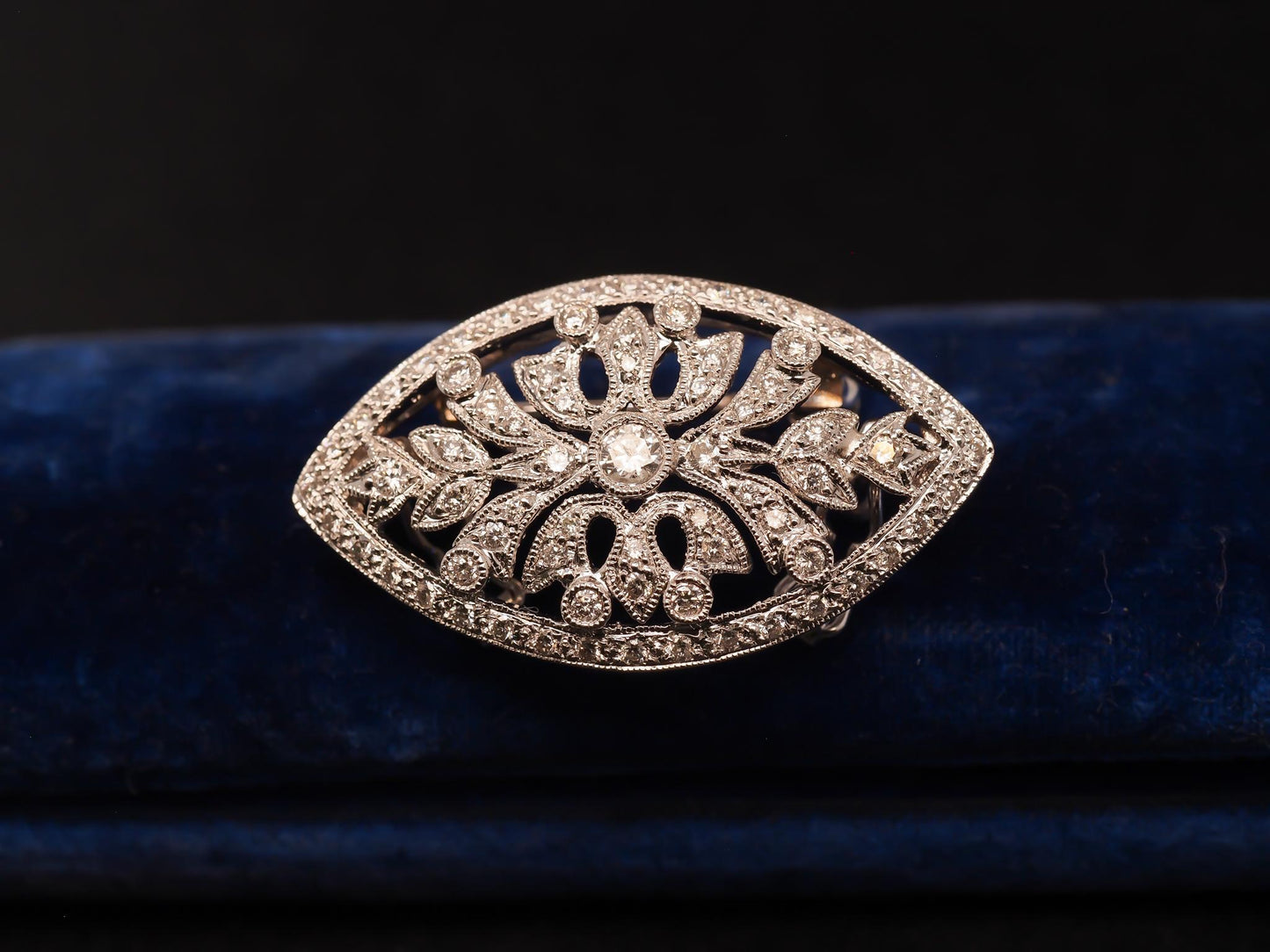 Estate 14K White Gold Diamond Brooch and Pendant - VHK#543a