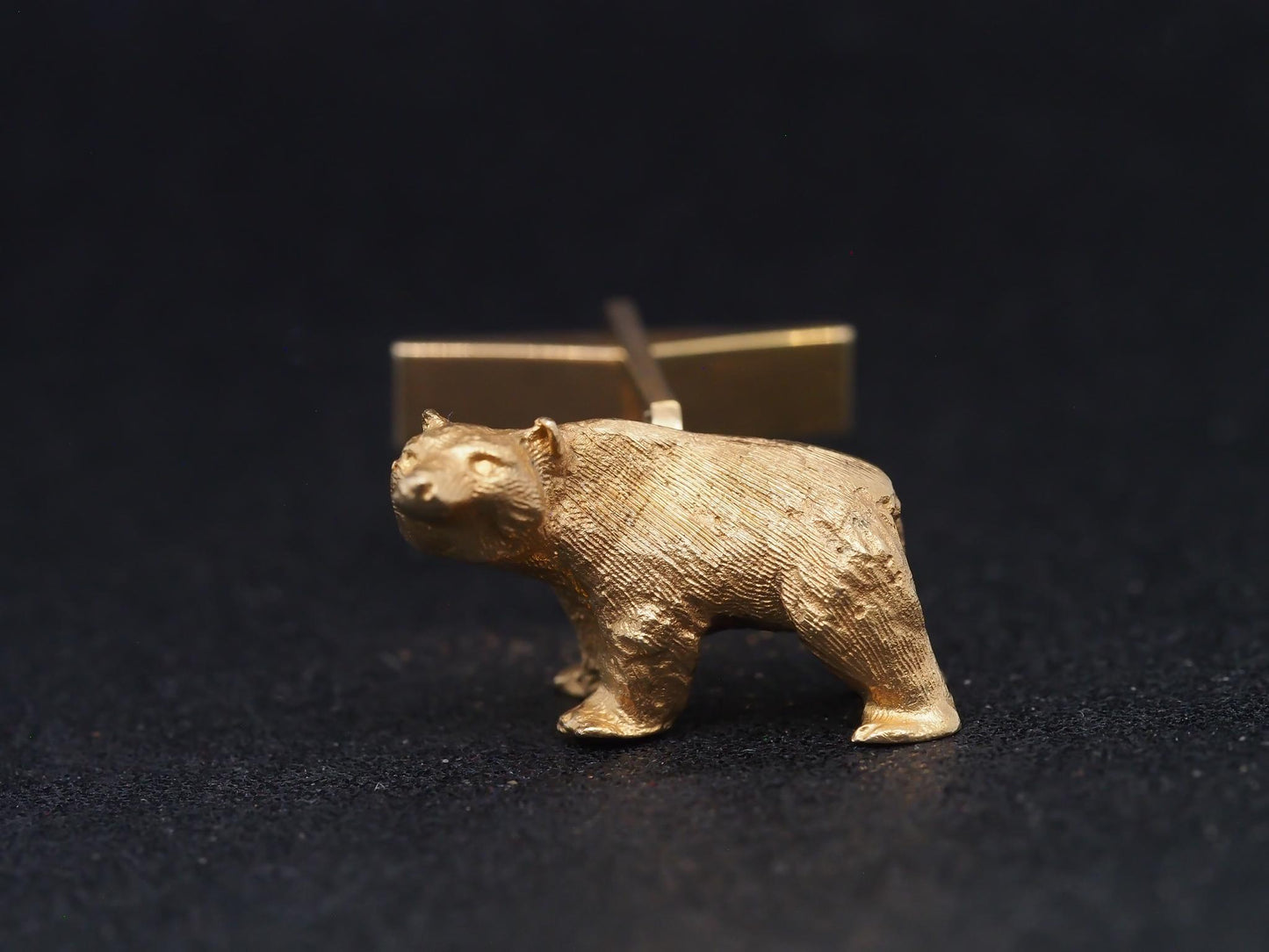 Estate 14K Yellow Gold Bull and Bear Wall Street Cufflinks - VHK#522a