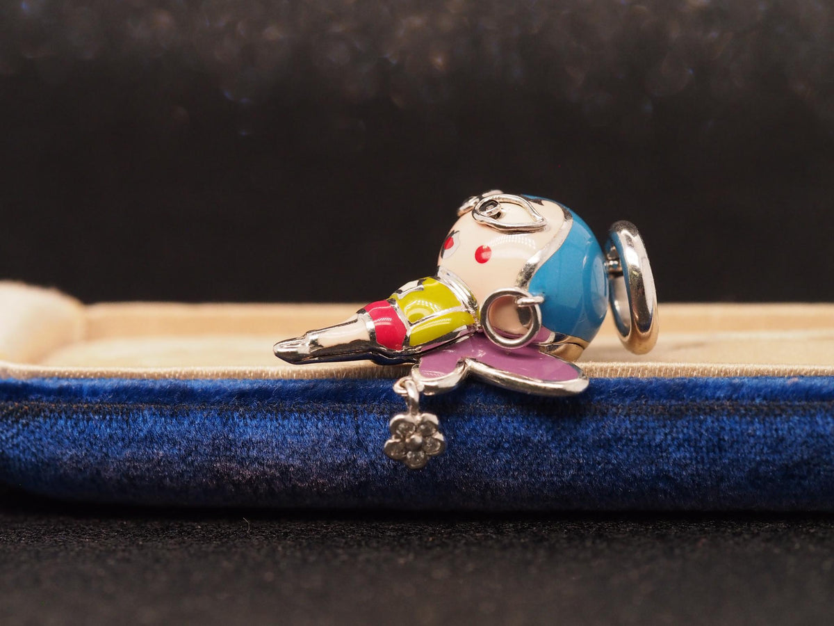 Estate 18K White Gold  AARON BASHA “Super Girl” Charm Pendant - VHK#471a