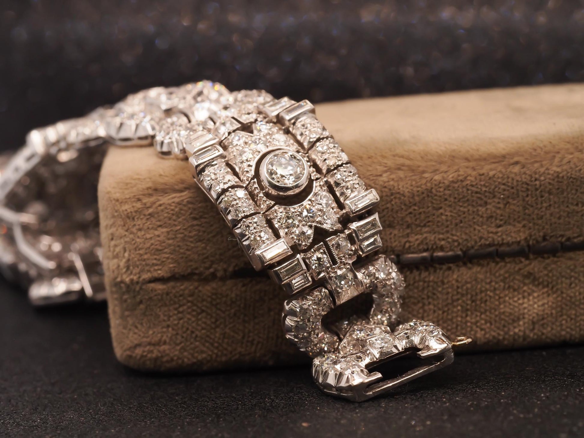 Estate Platinum Art Deco Royal Diamond Bracelet - VHK#475b