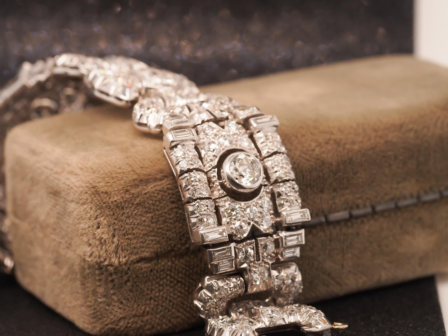 Estate Platinum Art Deco Royal Diamond Bracelet - VHK#475b