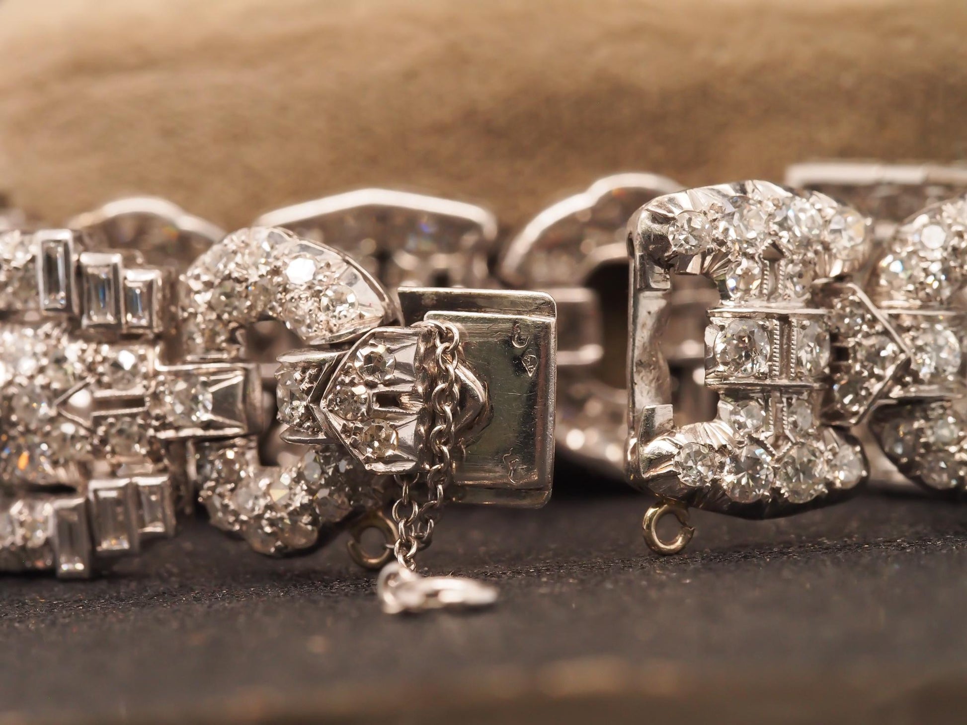 Estate Platinum Art Deco Royal Diamond Bracelet - VHK#475b
