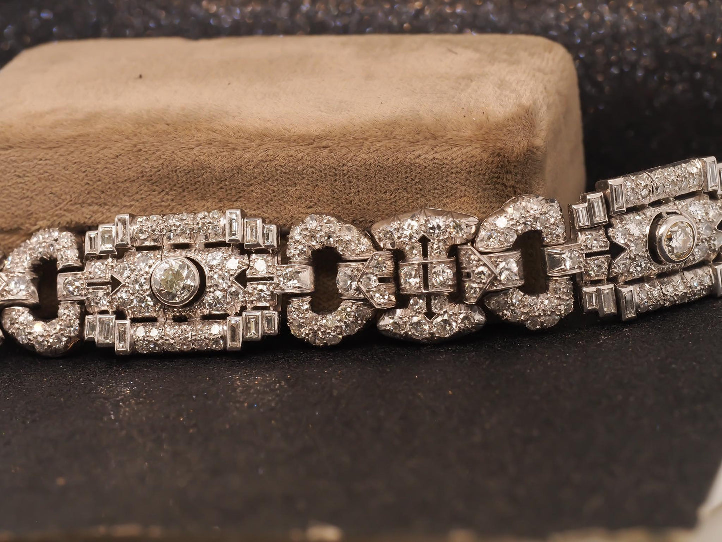 Estate Platinum Art Deco Royal Diamond Bracelet - VHK#475b