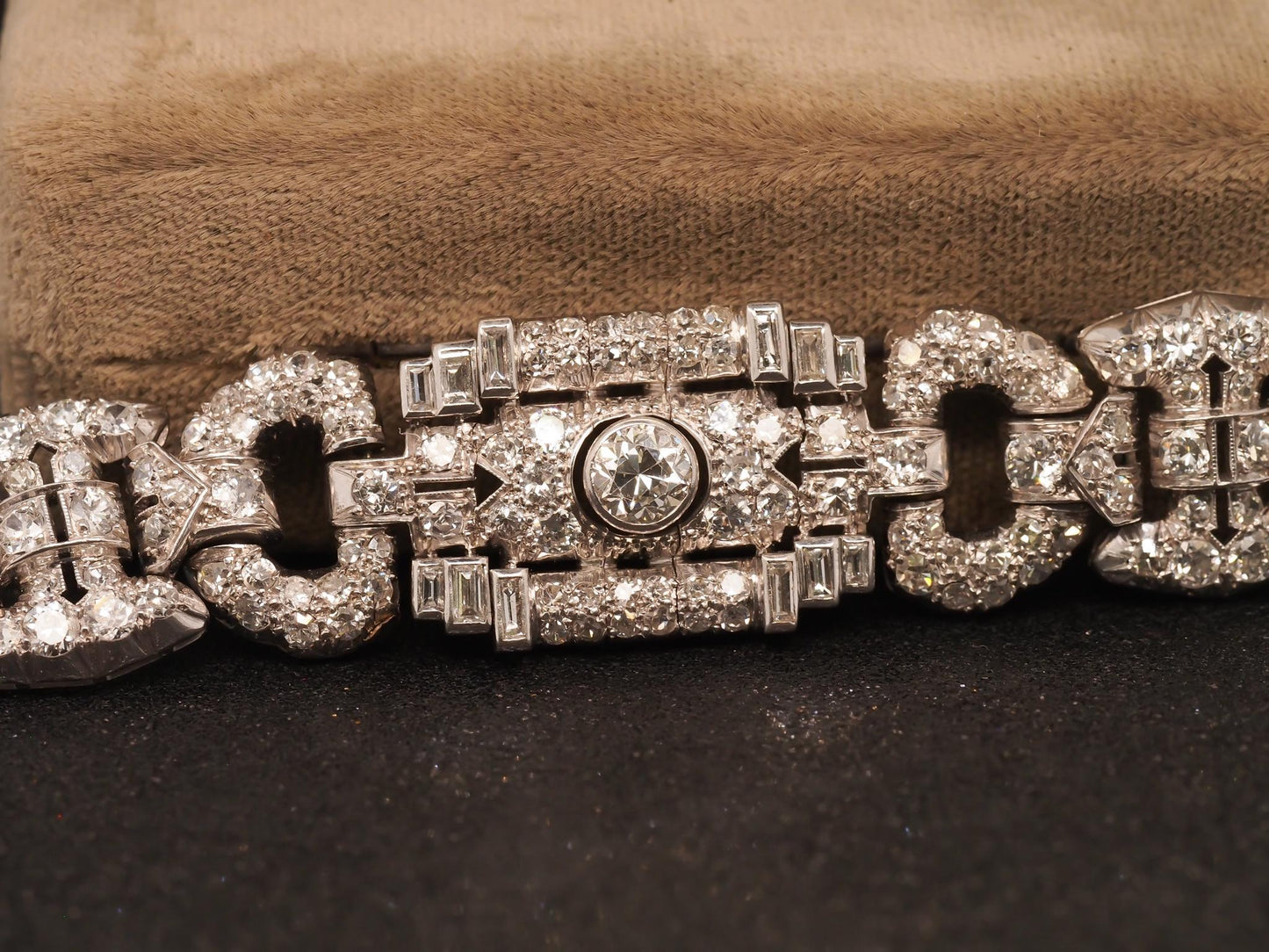Estate Platinum Art Deco Royal Diamond Bracelet - VHK#475b