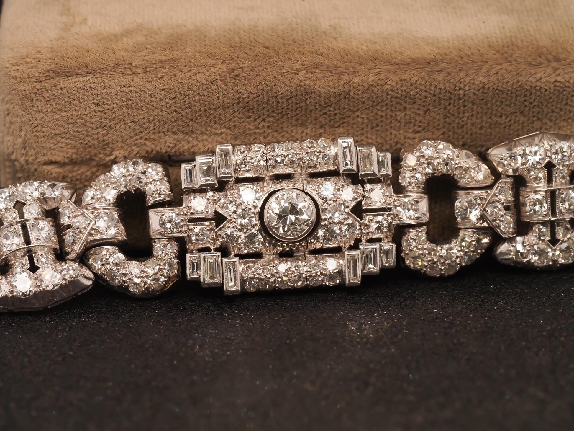 Estate Platinum Art Deco Royal Diamond Bracelet - VHK#475b