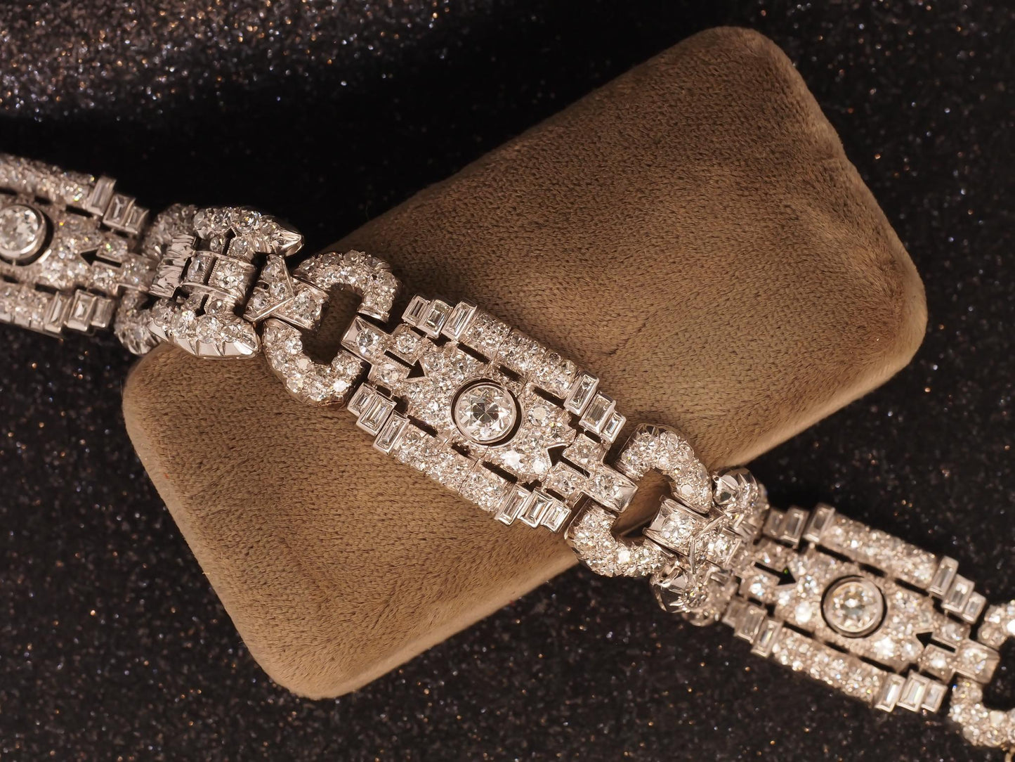 Estate Platinum Art Deco Royal Diamond Bracelet - VHK#475b
