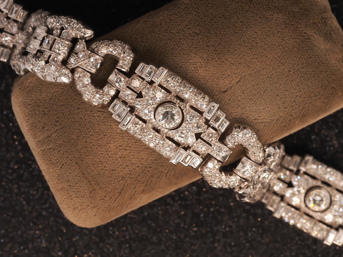 Estate Platinum Art Deco Royal Diamond Bracelet - VHK#475b