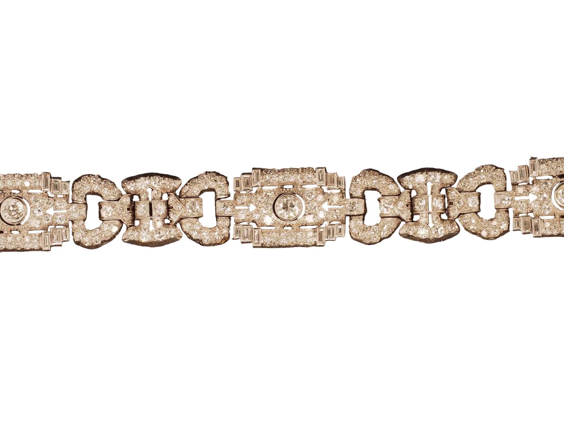 Estate Platinum Art Deco Royal Diamond Bracelet - VHK#475b